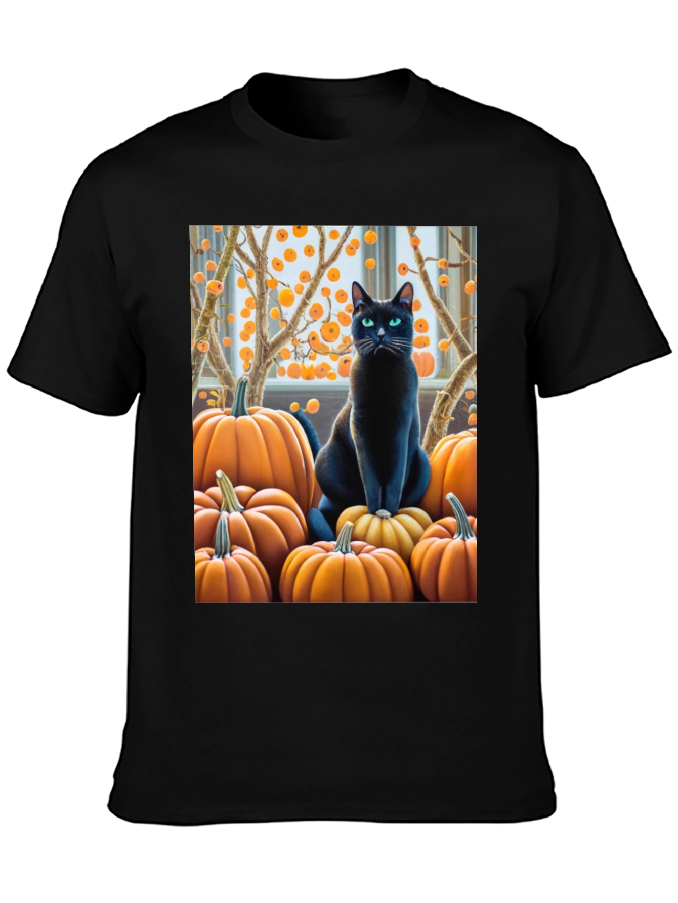 Halloween Cat & Pumpkin T-Shirt