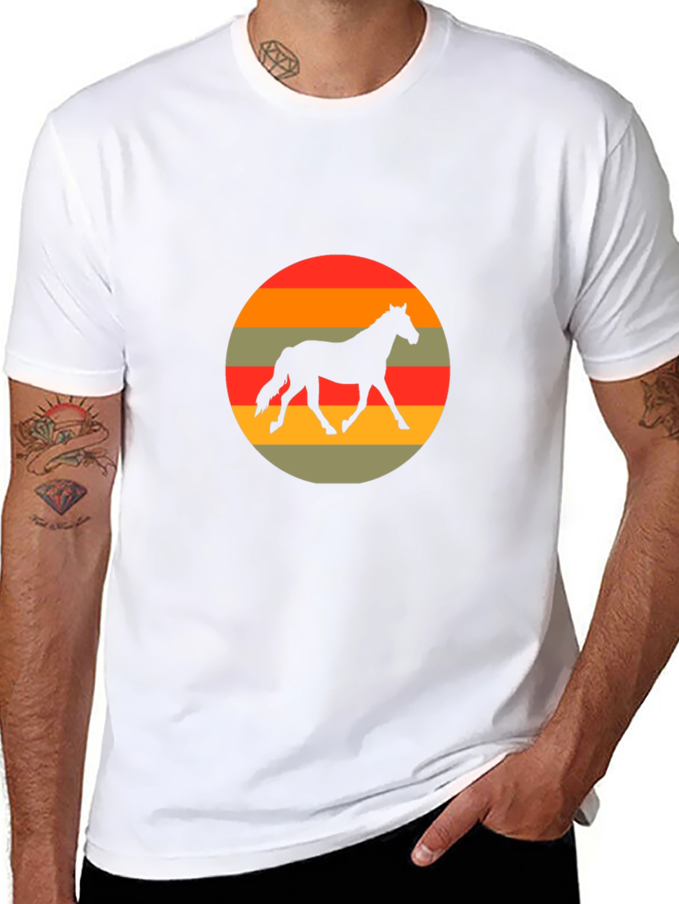 Retro Horse Silhouette Graphic T-Shirt