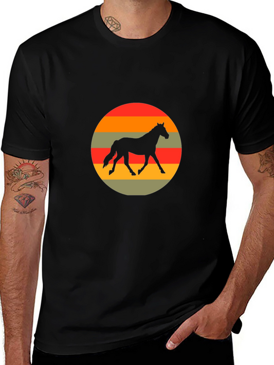 Retro Horse Silhouette Graphic T-Shirt