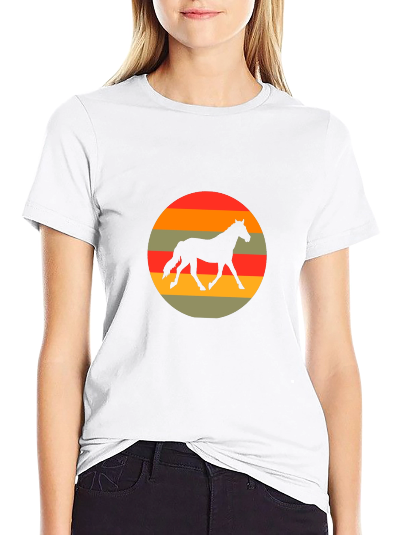 Retro Horse Silhouette Graphic T-Shirt