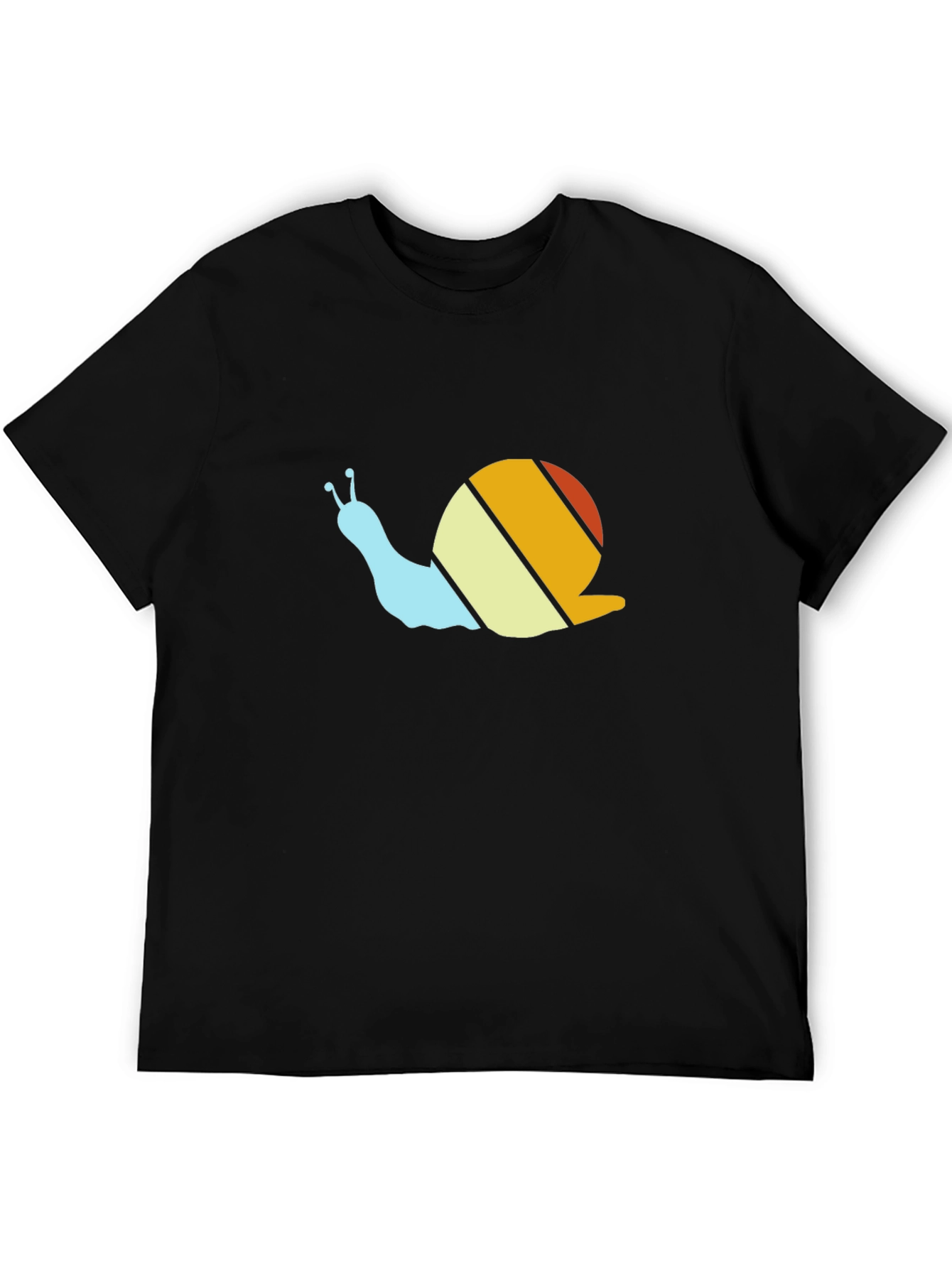 Retro Snail Graphic Tee - Black Cotton T-Shirt