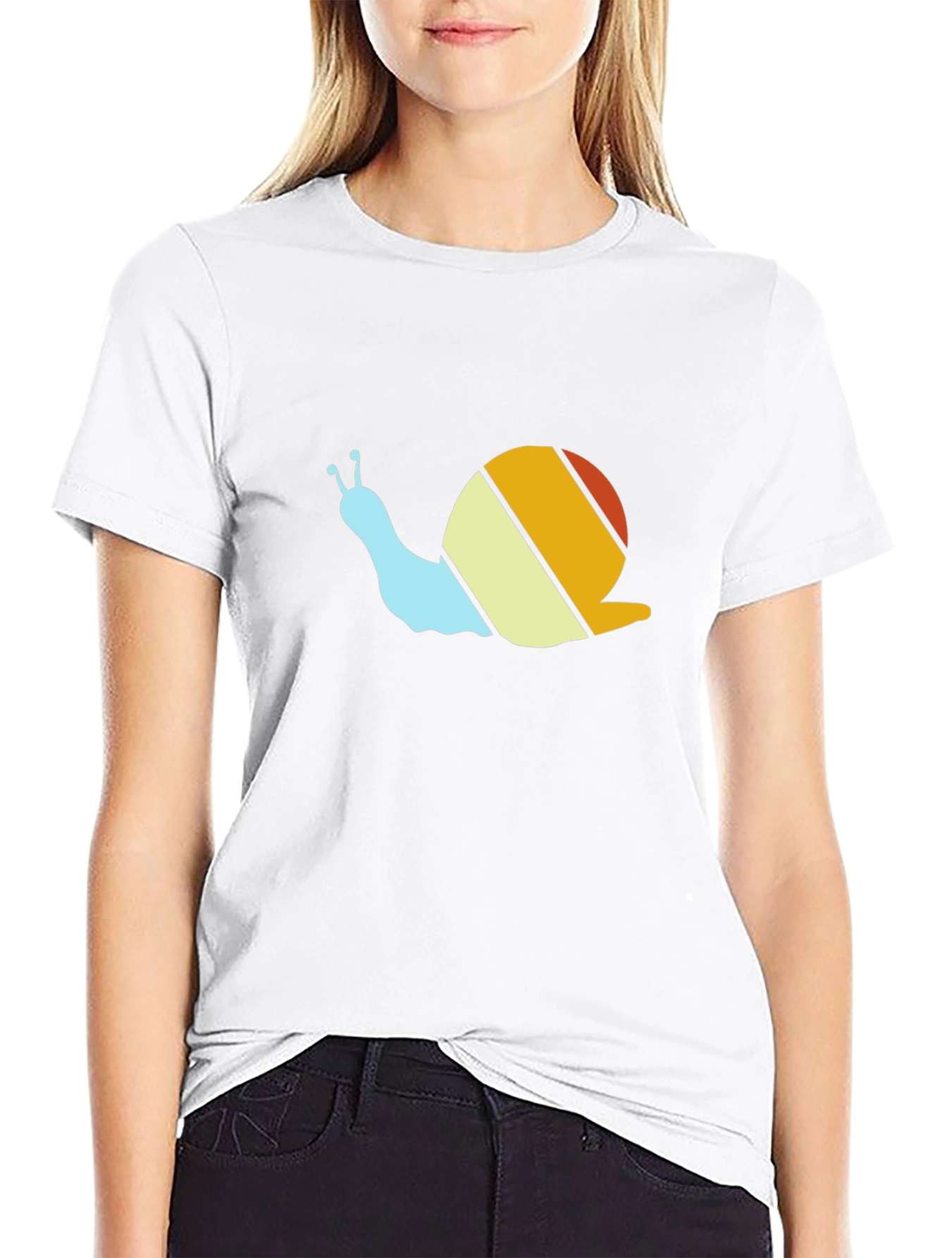 Retro Snail Graphic Tee - Black Cotton T-Shirt