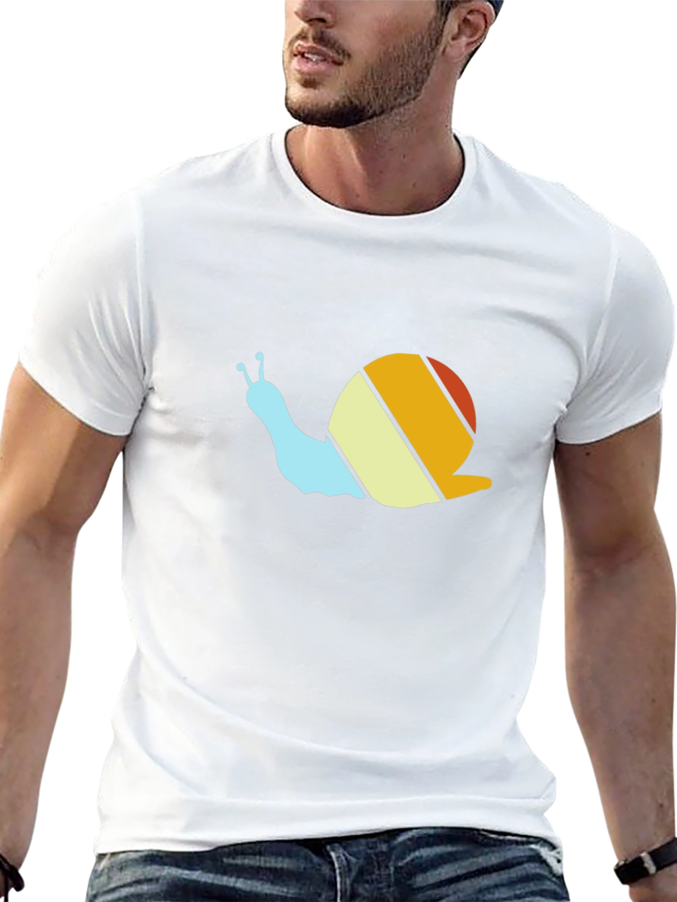 Retro Snail Graphic Tee - Black Cotton T-Shirt