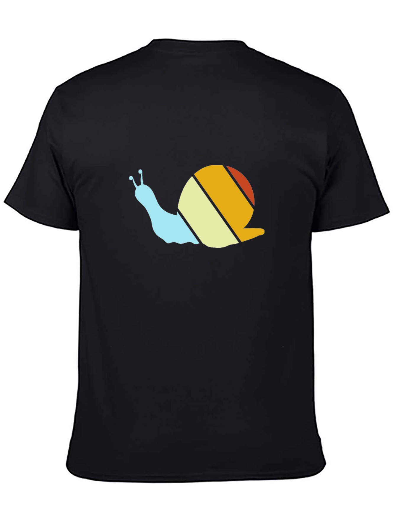 Retro Snail Graphic Tee - Black Cotton T-Shirt
