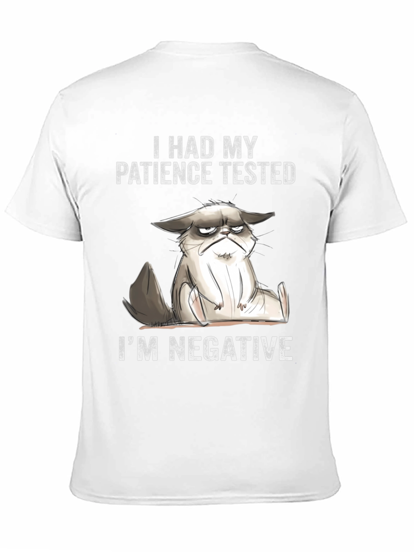 Grumpy Cat Tested Patience Negative Black T-Shirt