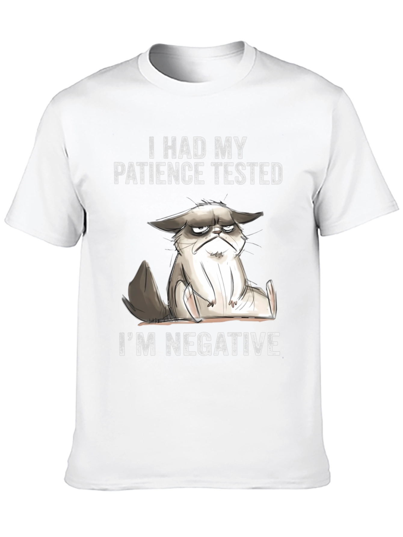 Grumpy Cat Tested Patience Negative Black T-Shirt