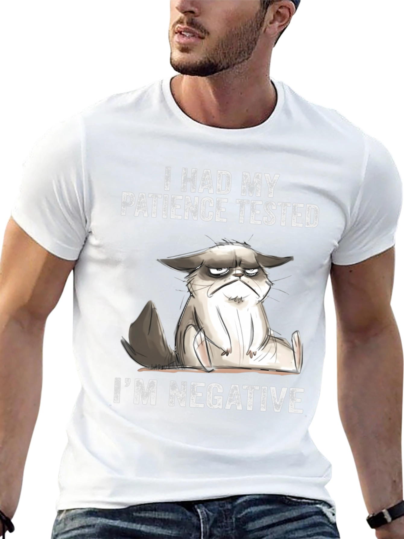 Grumpy Cat Tested Patience Negative Black T-Shirt