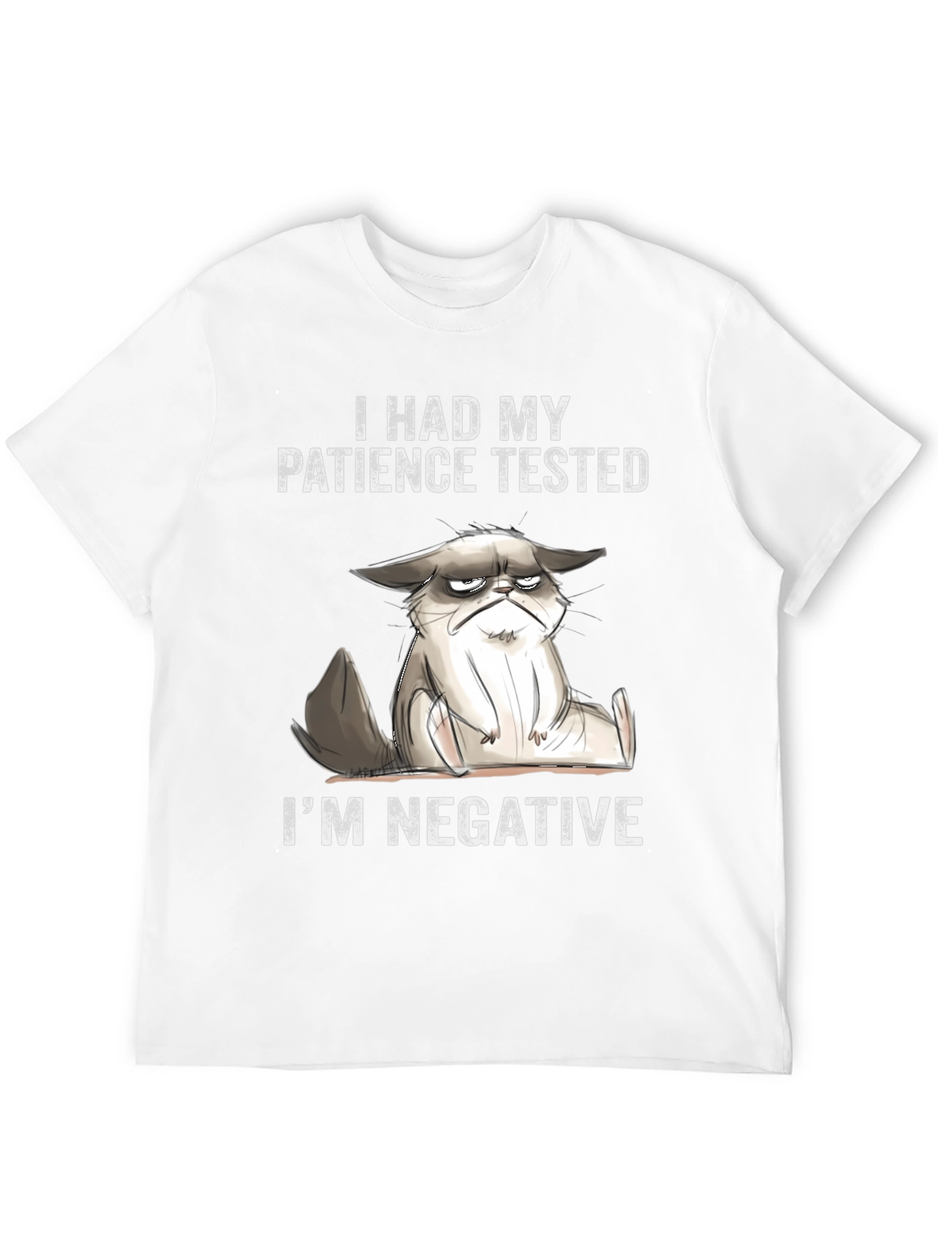 Grumpy Cat Tested Patience Negative Black T-Shirt