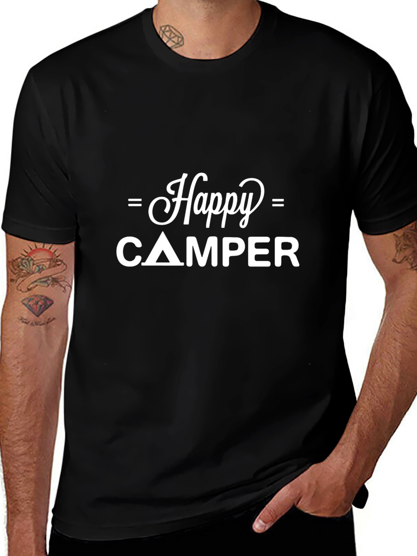 Happy Camper Black Graphic Tee