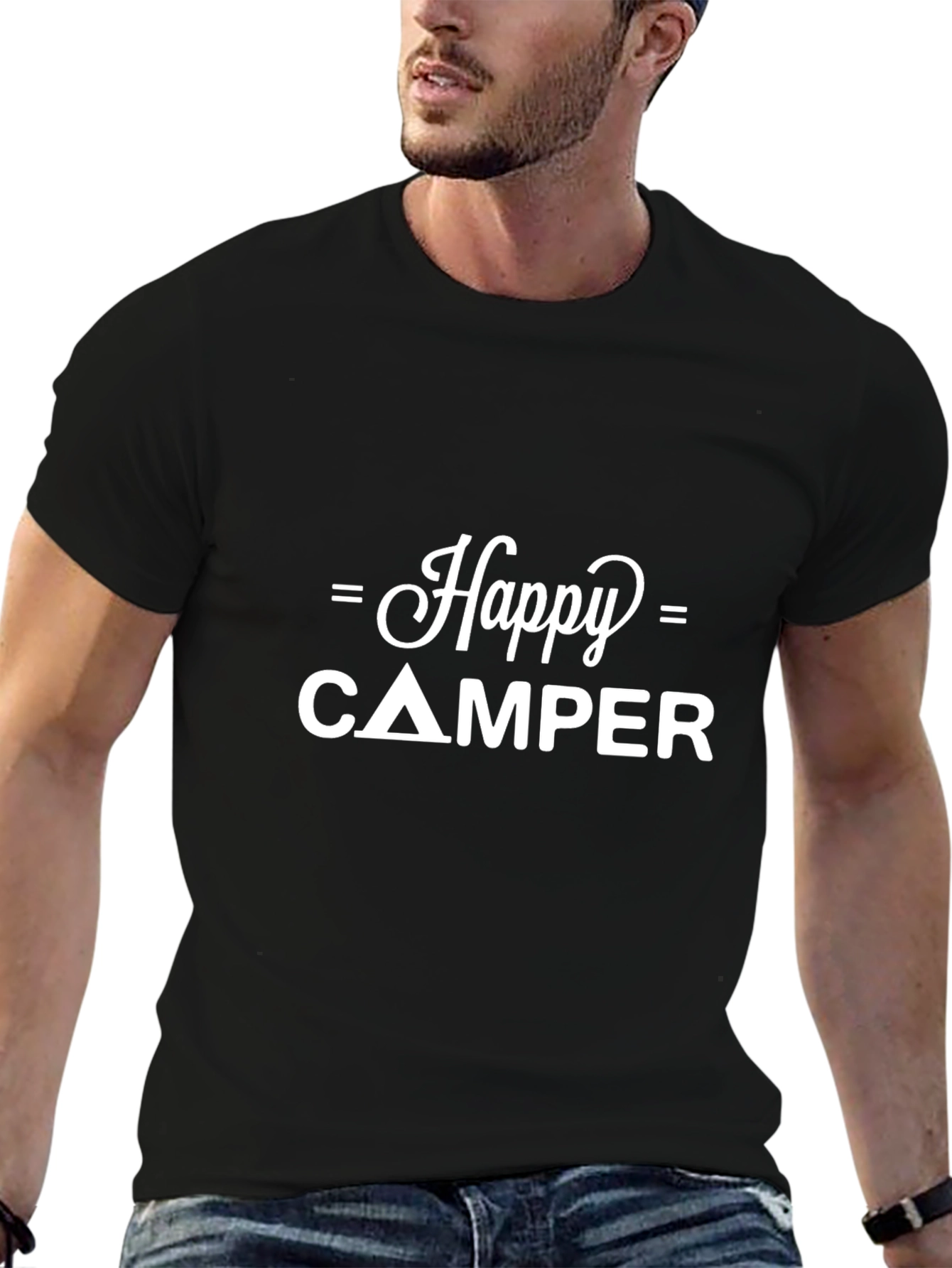 Happy Camper Black Graphic Tee