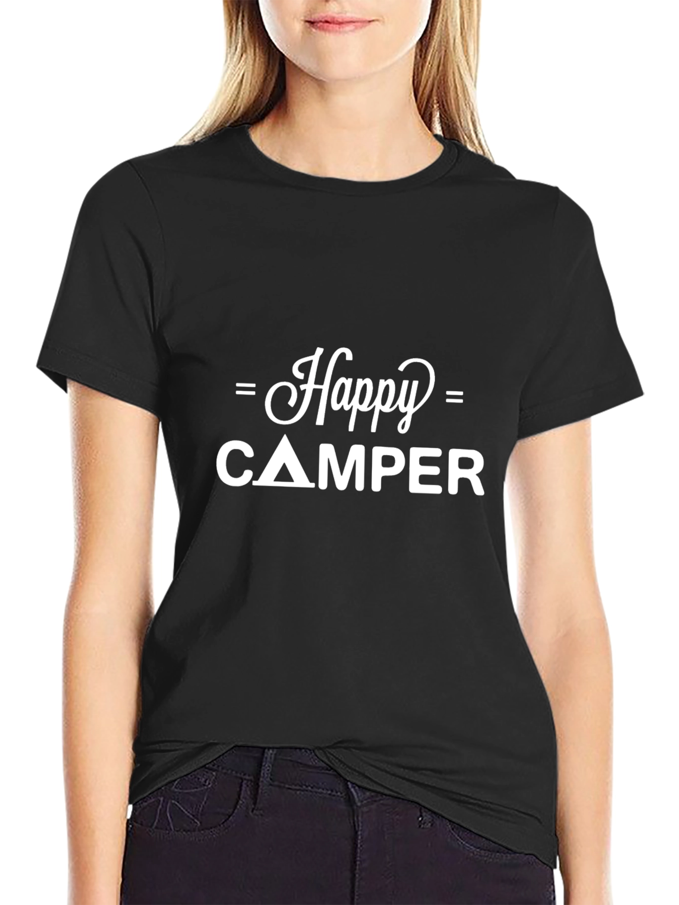 Happy Camper Black Graphic Tee