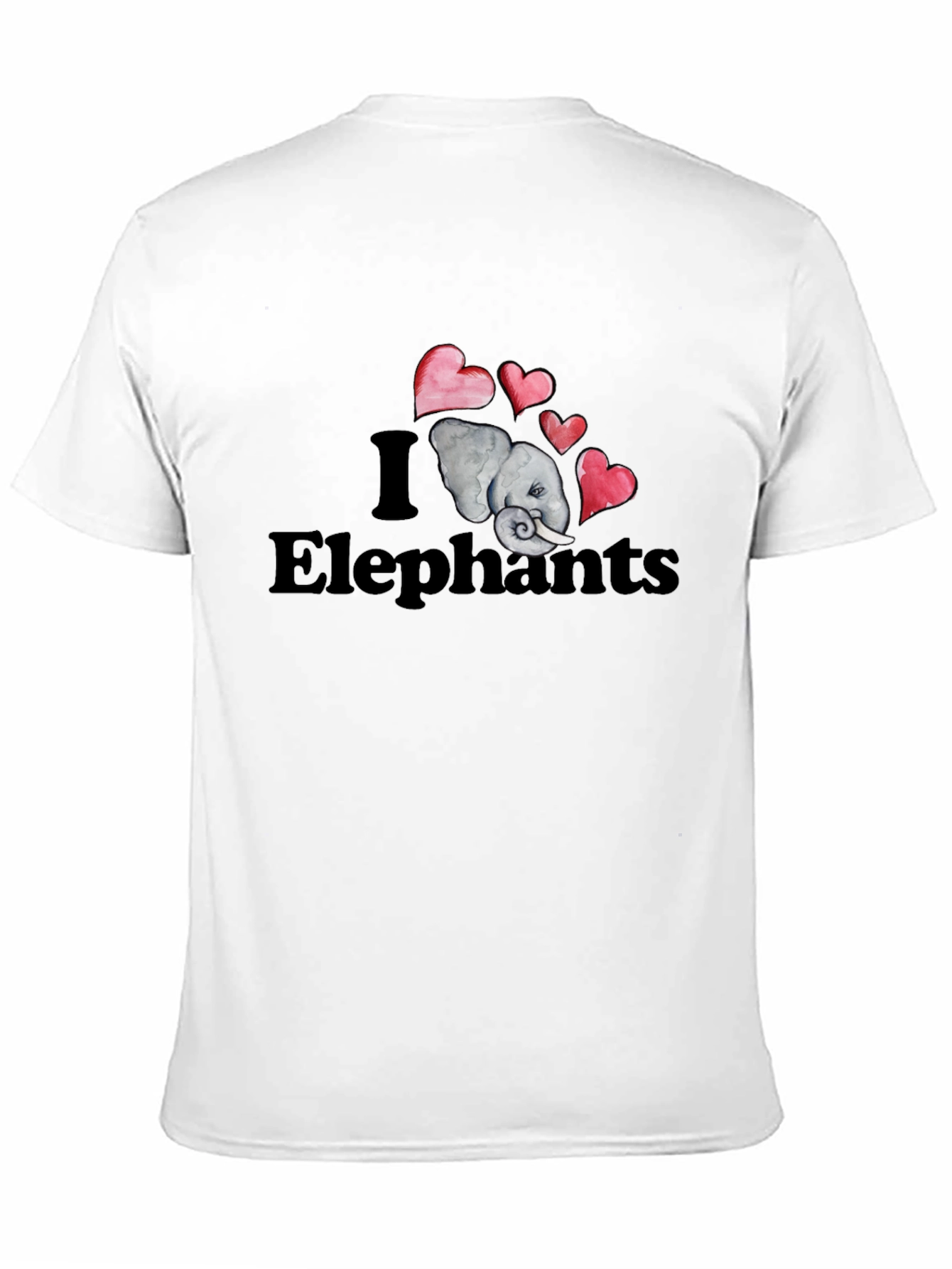 I Love Elephants Graphic T-Shirt - Black