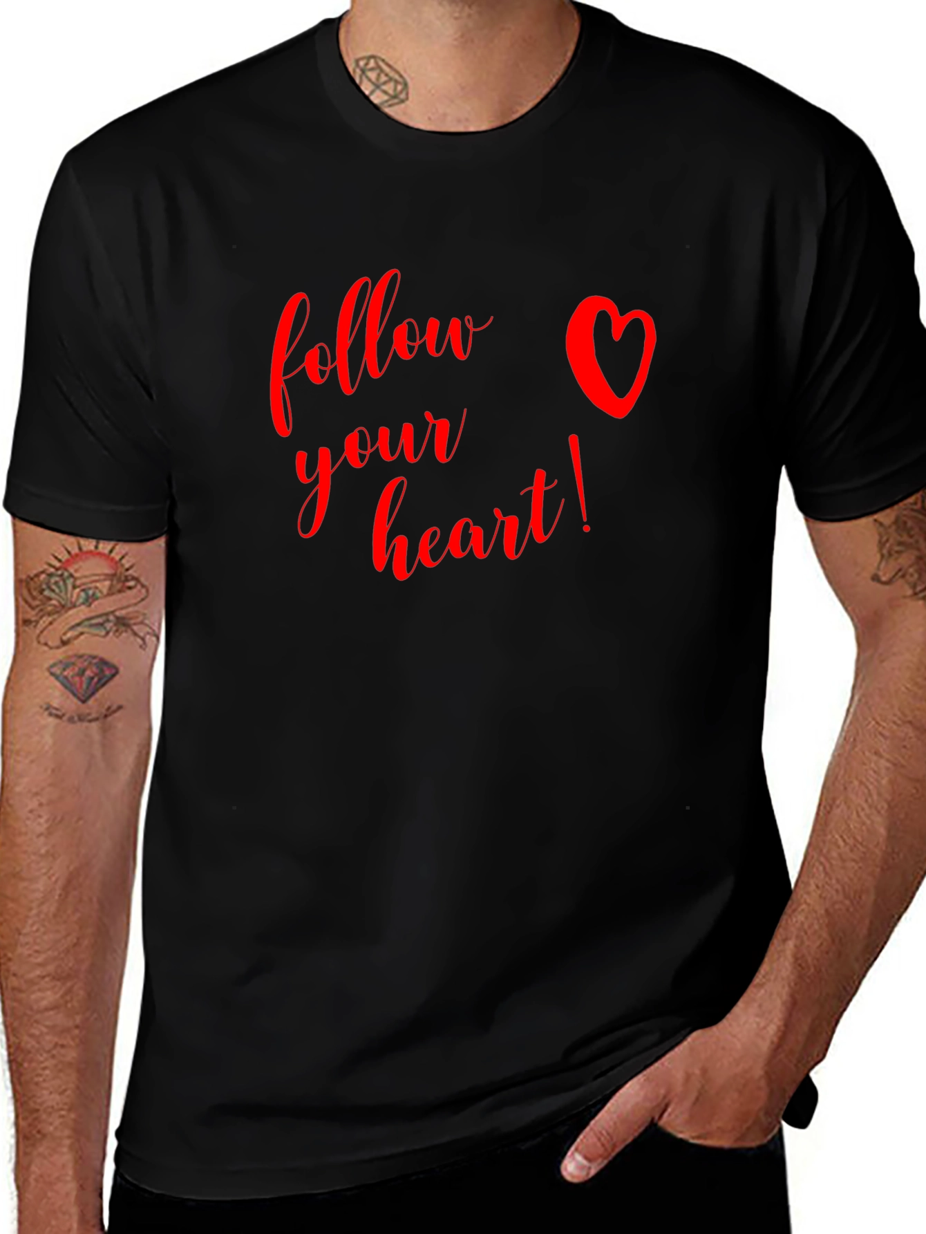 Follow Your Heart Graphic Tee - Black