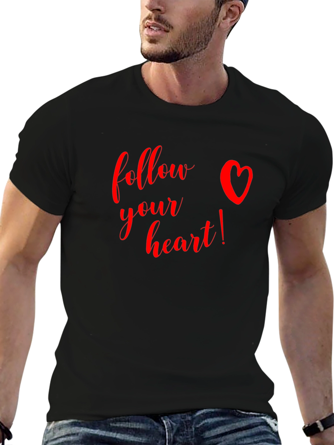 Follow Your Heart Graphic Tee - Black