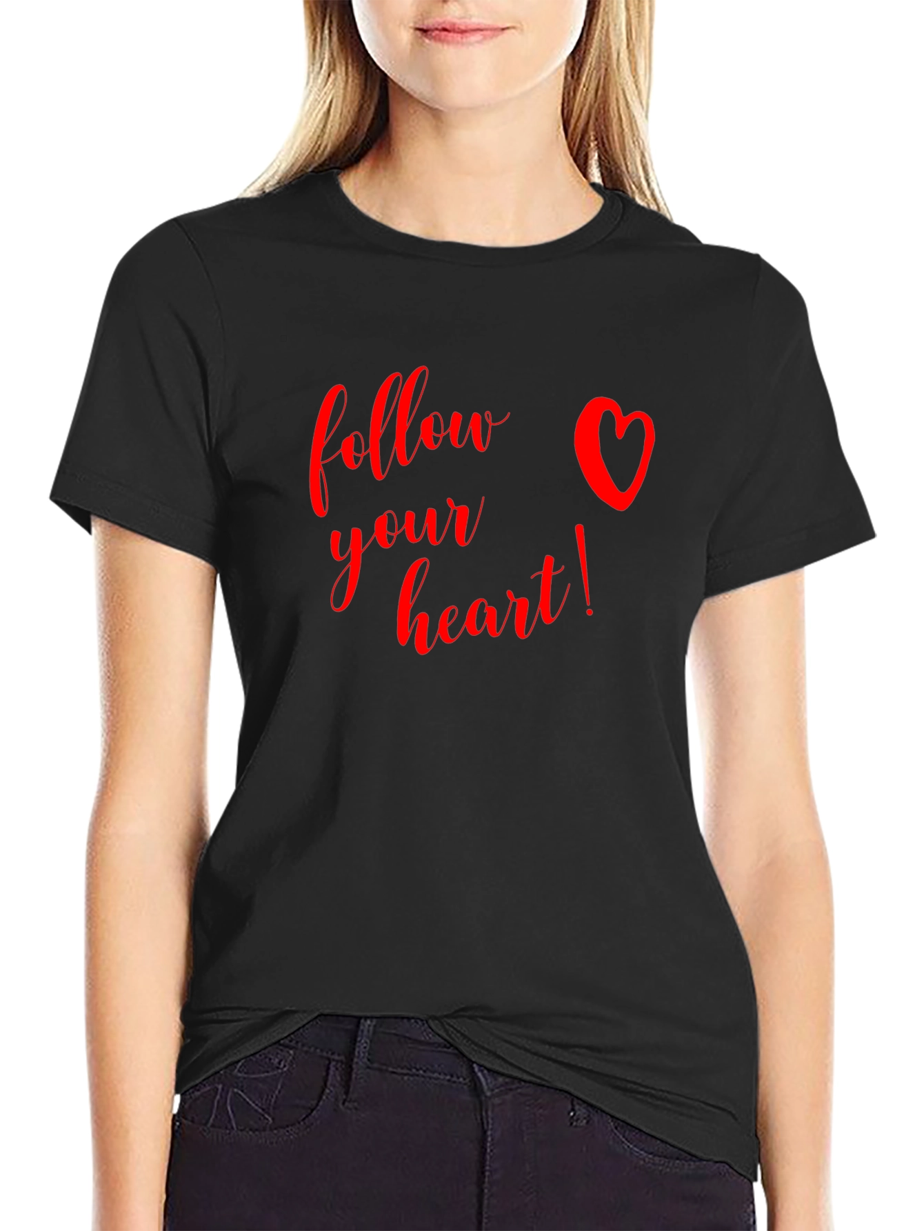 Follow Your Heart Graphic Tee - Black