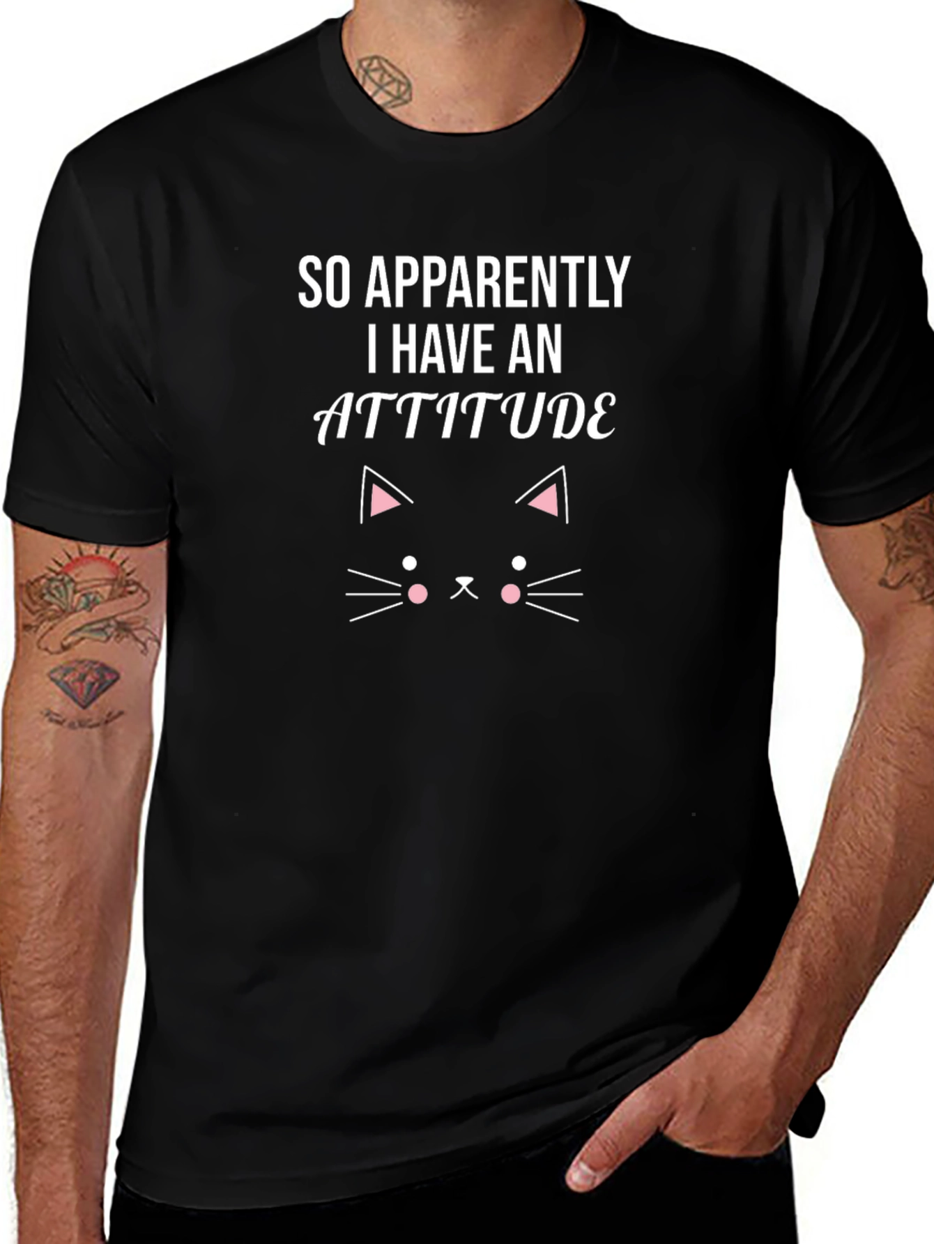 Attitude Cat T-Shirt Funny Graphic Tee