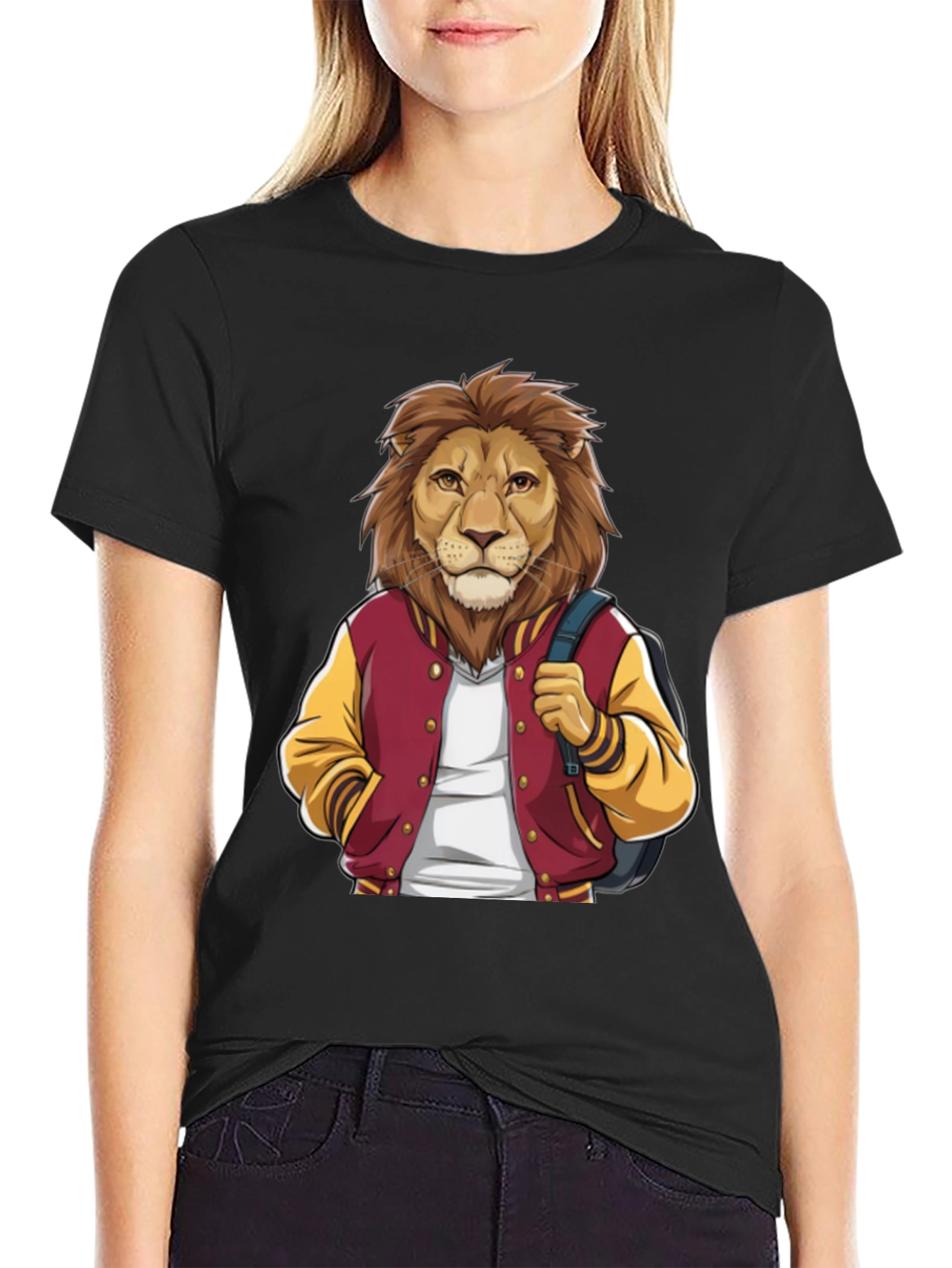 Lion Student Black T-Shirt