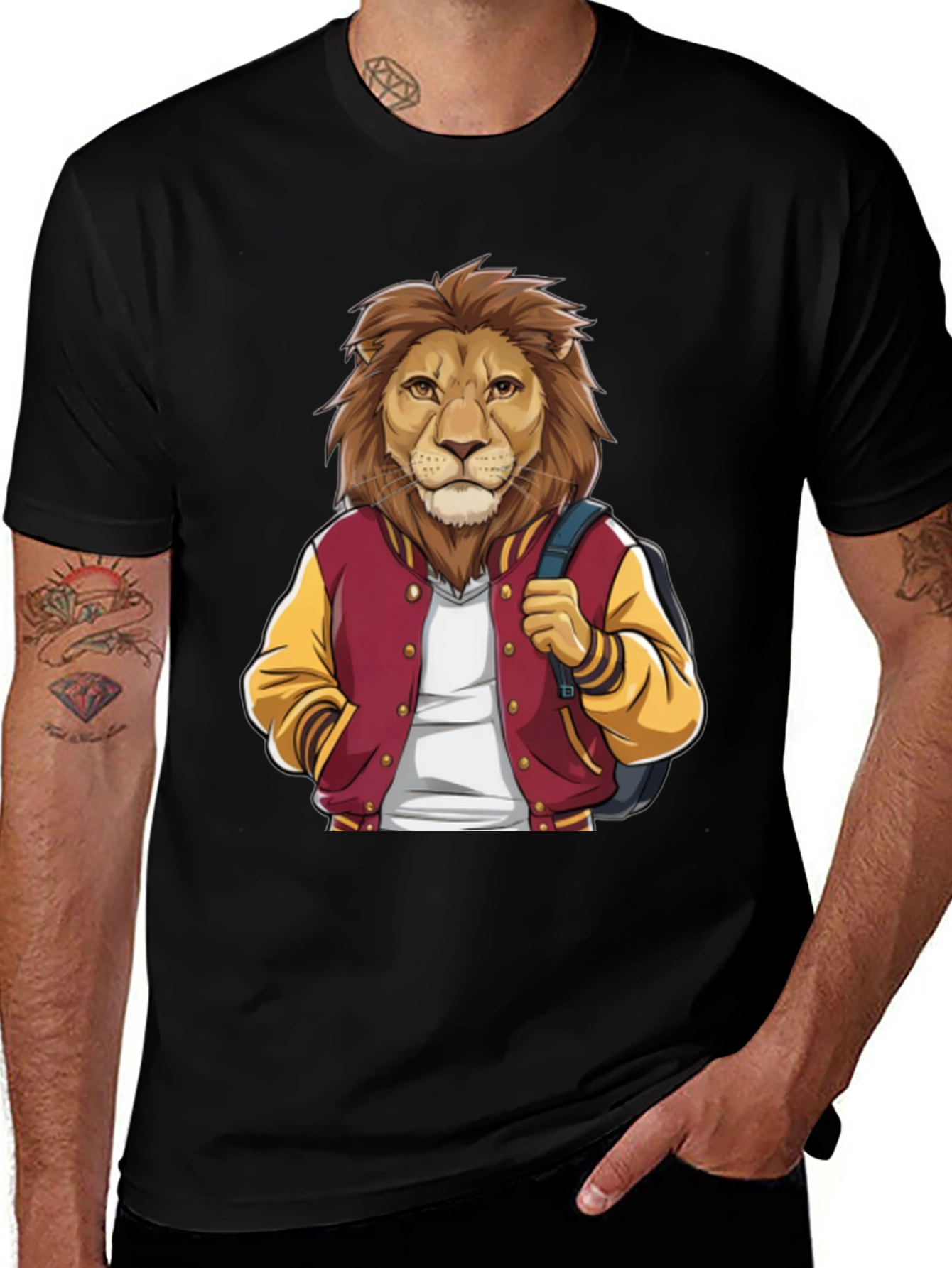 Lion Student Black T-Shirt