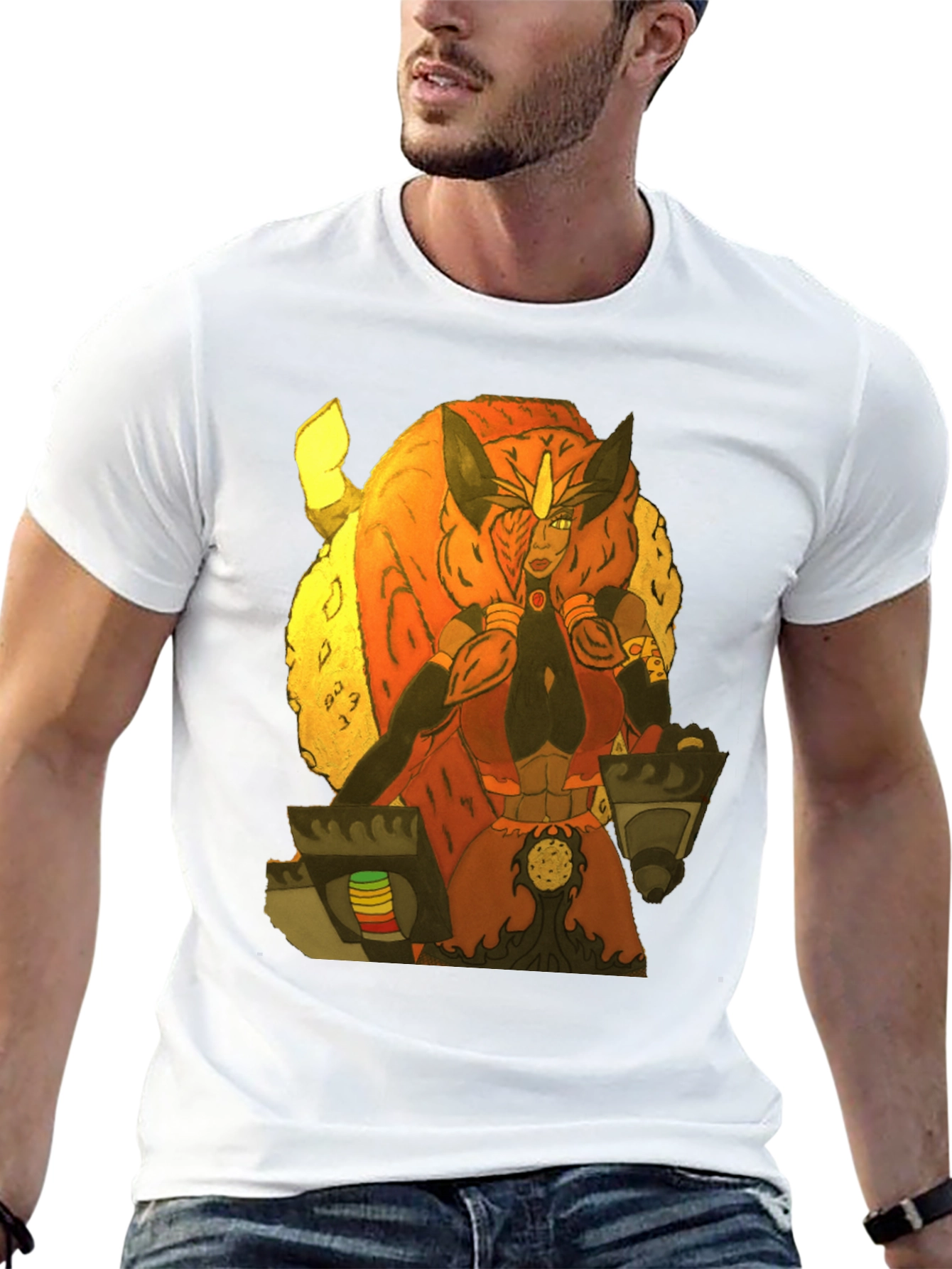 Fantasy Character Graphic Print Black T-Shirt