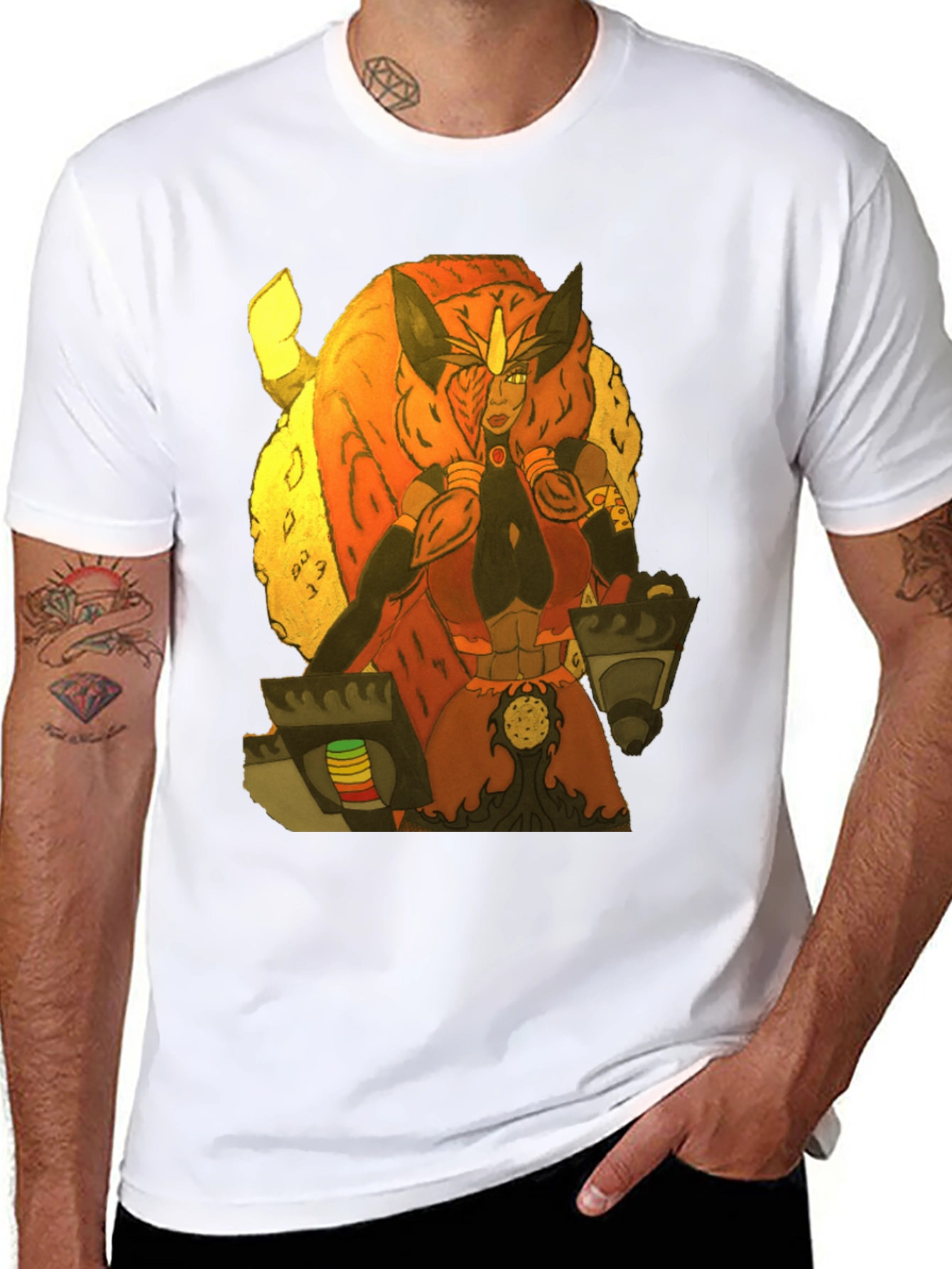 Fantasy Character Graphic Print Black T-Shirt