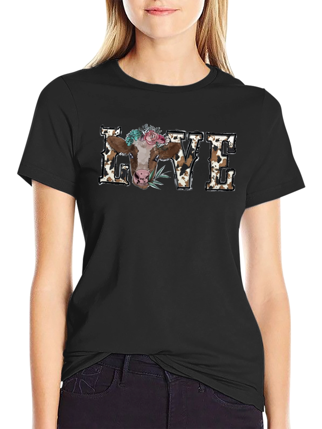 Cow Love Graphic Tee - Farm Animal T-Shirt