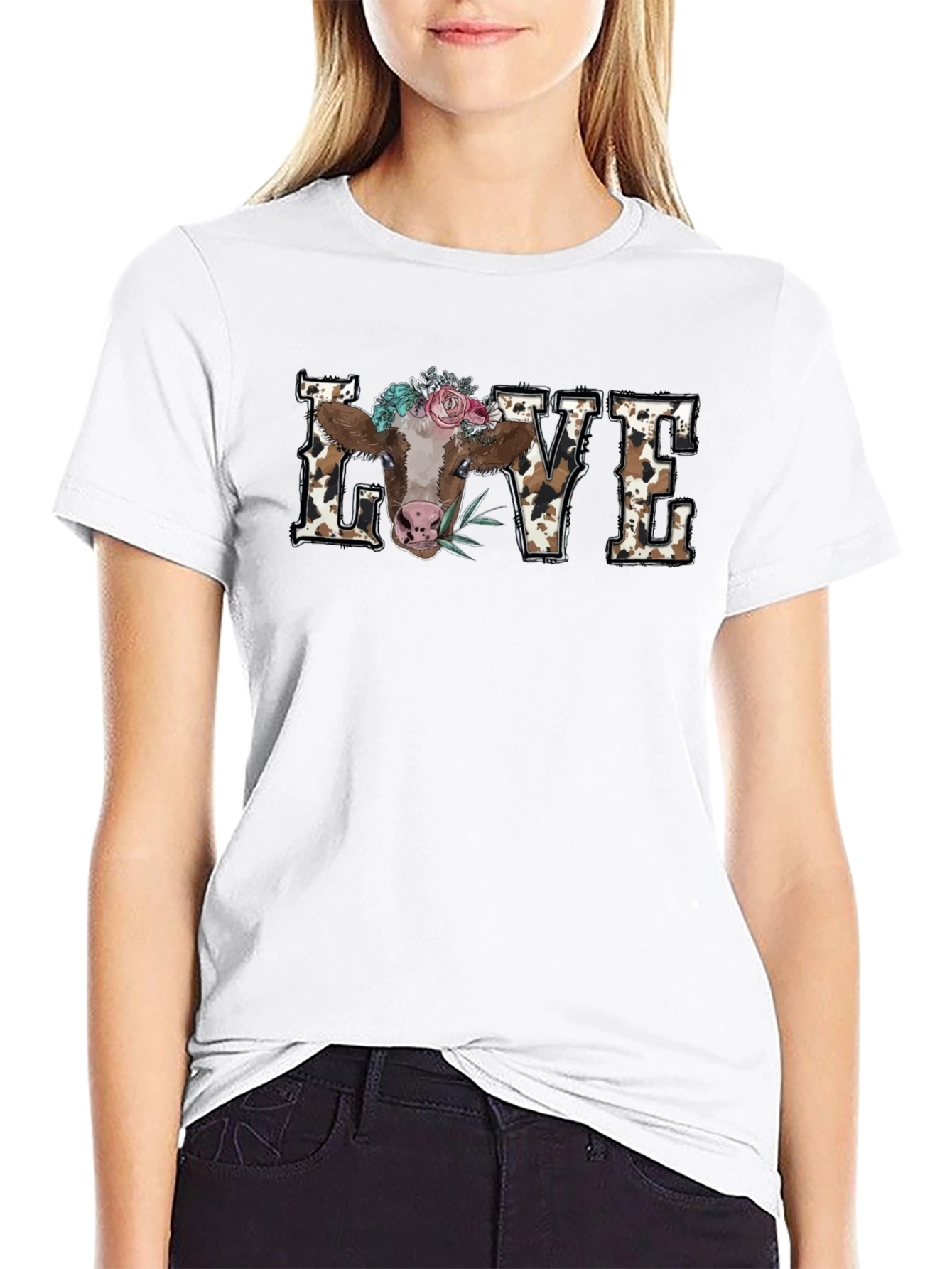 Cow Love Graphic Tee - Farm Animal T-Shirt
