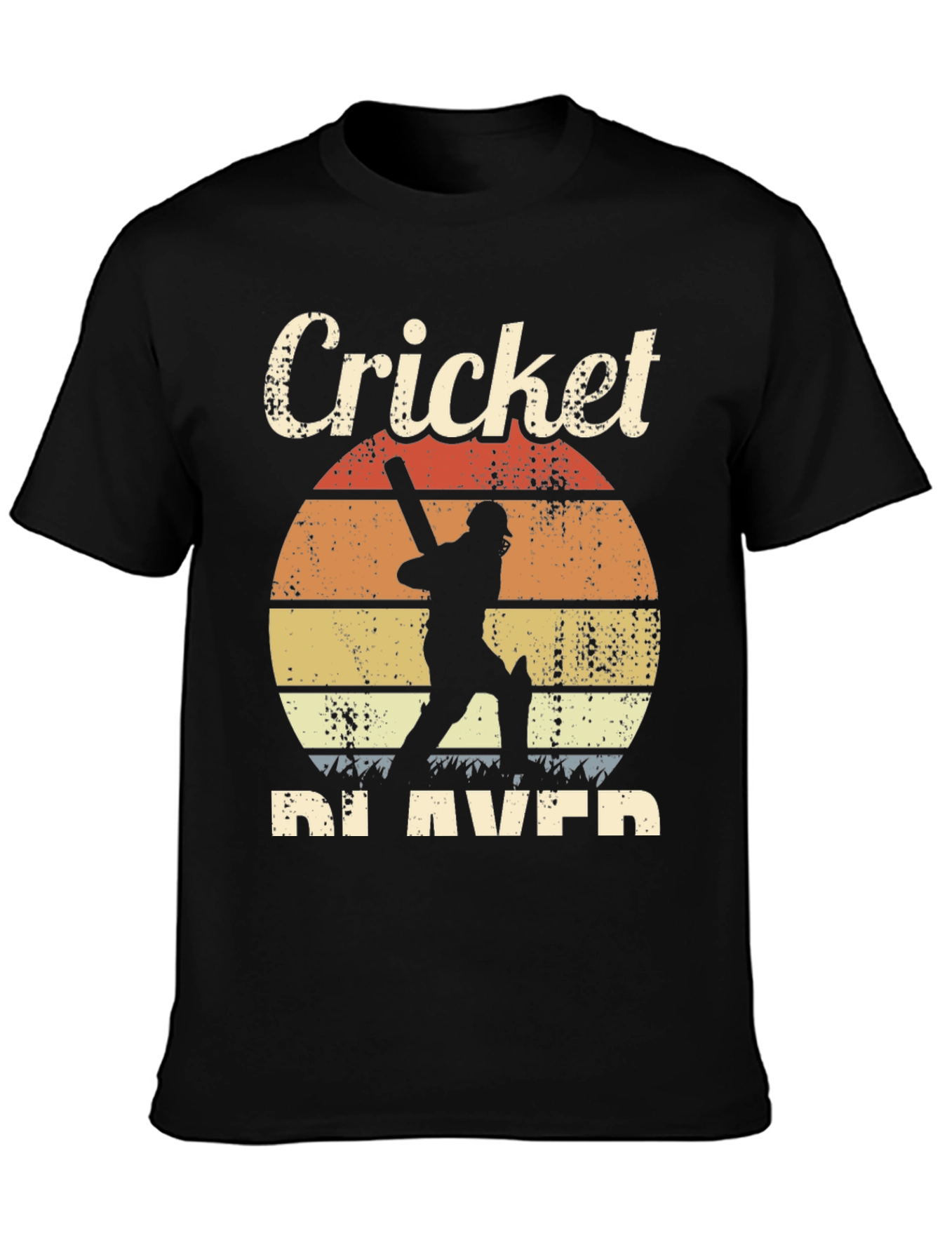 Retro Cricket Player Graphic T-Shirt