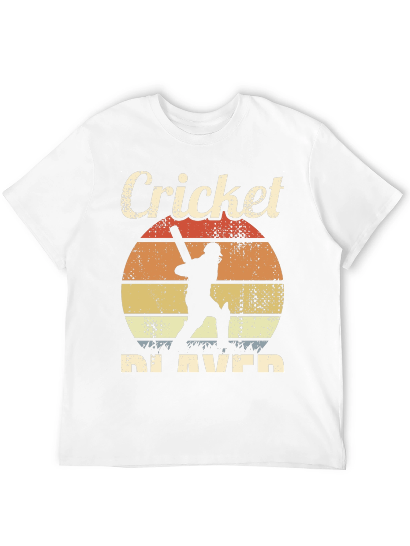 Retro Cricket Player Graphic T-Shirt