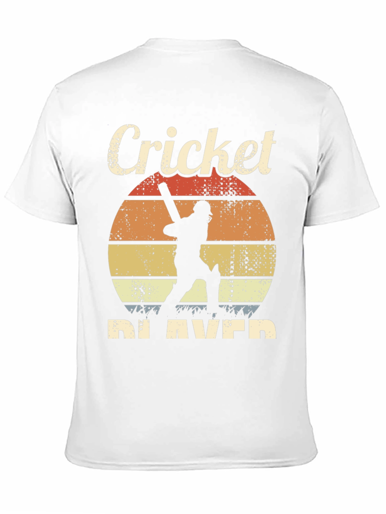 Retro Cricket Player Graphic T-Shirt