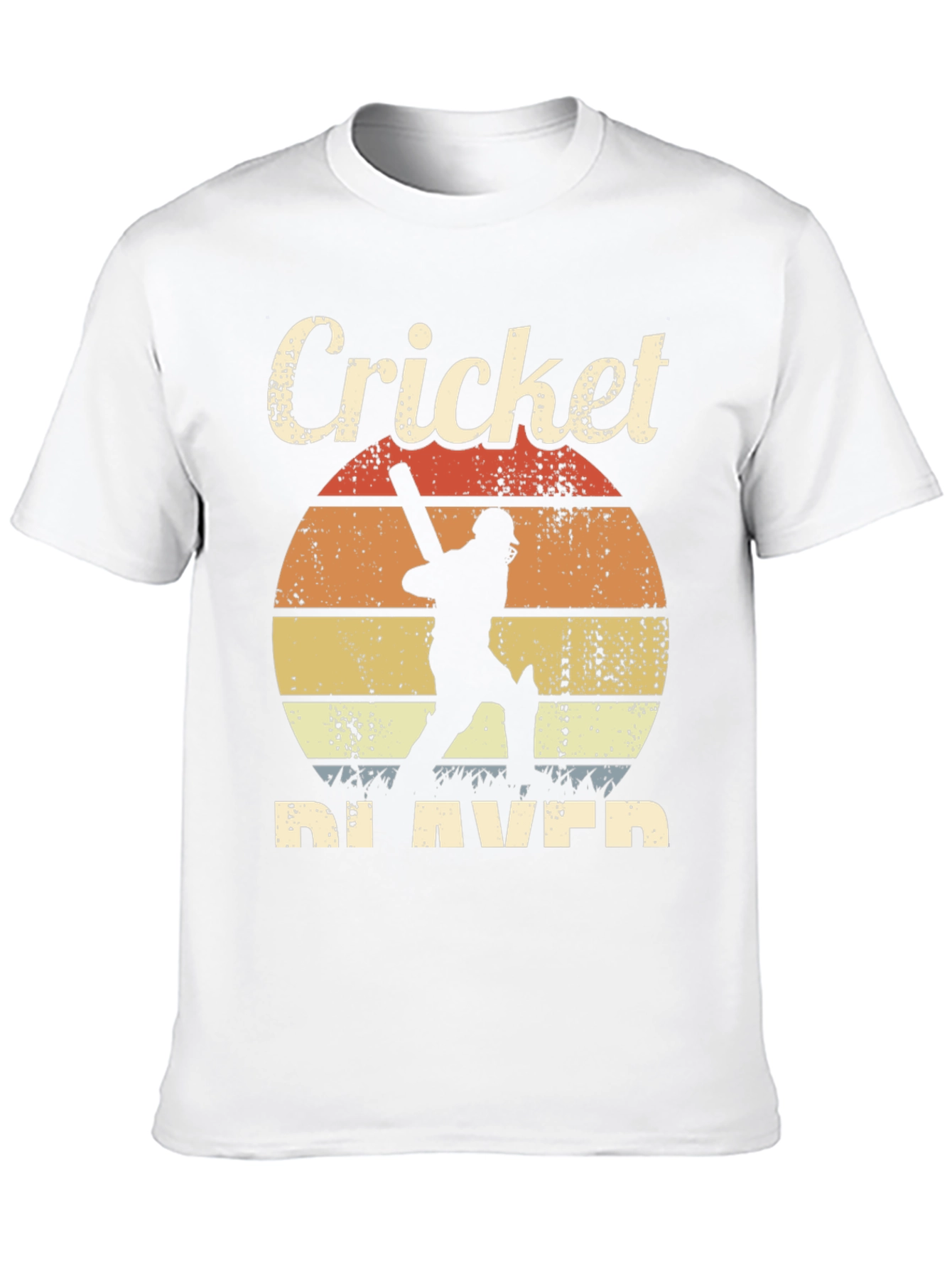 Retro Cricket Player Graphic T-Shirt