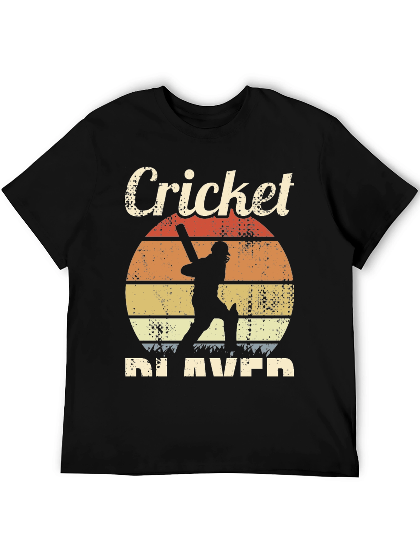Retro Cricket Player Graphic T-Shirt
