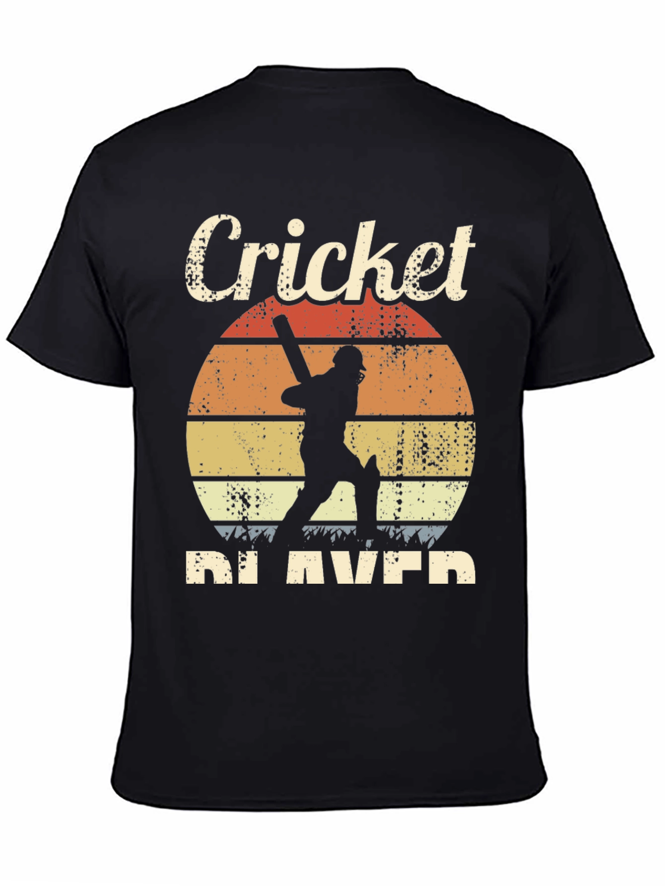 Retro Cricket Player Graphic T-Shirt