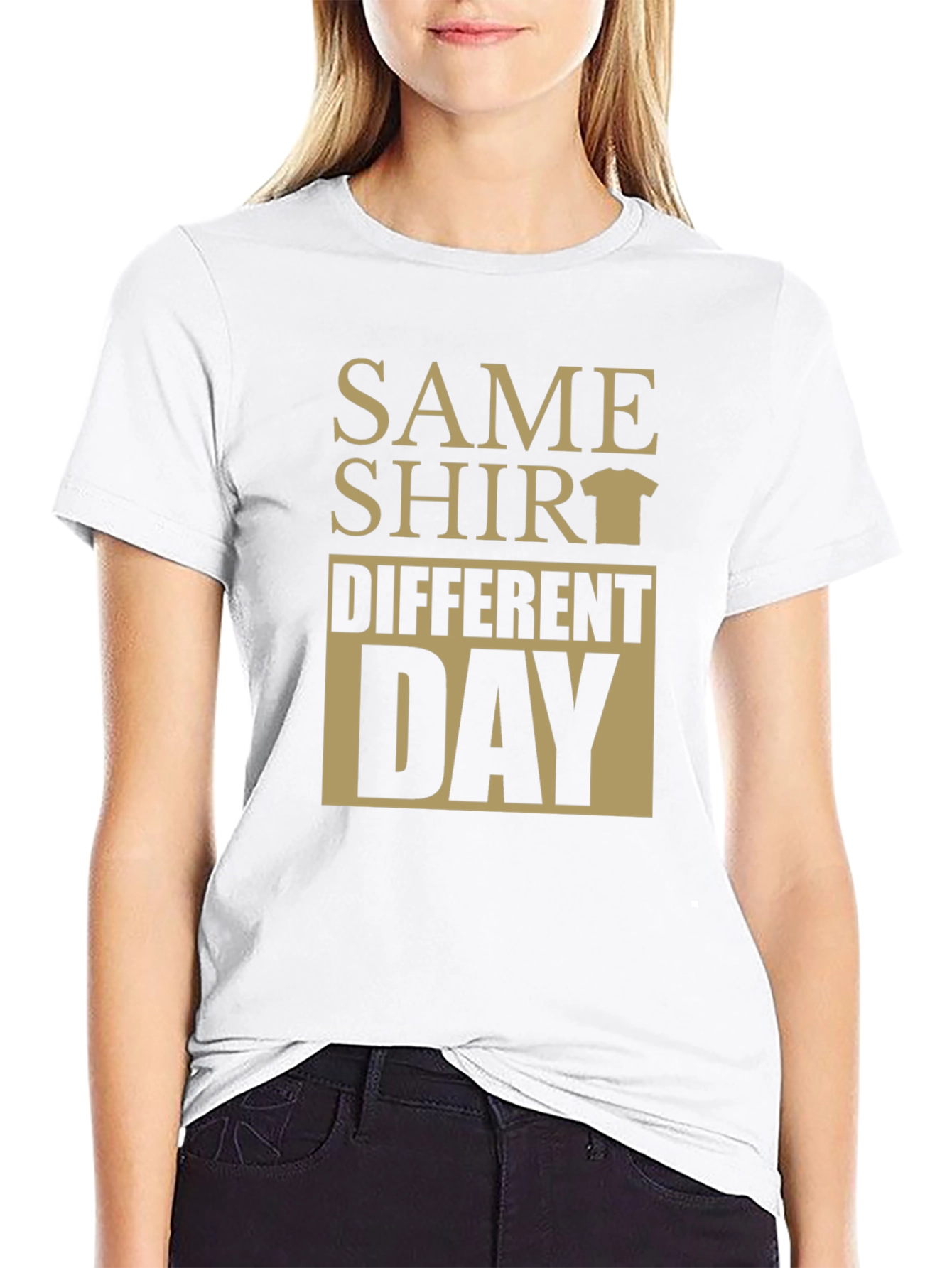 Same Shirt Different Day Graphic Tee - Black