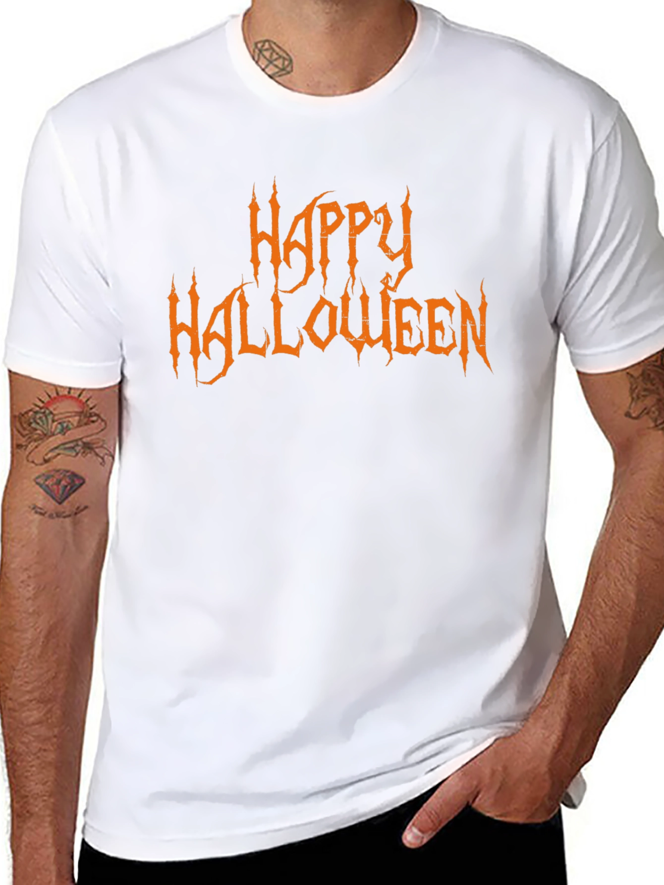 Happy Halloween Graphic Black T-Shirt