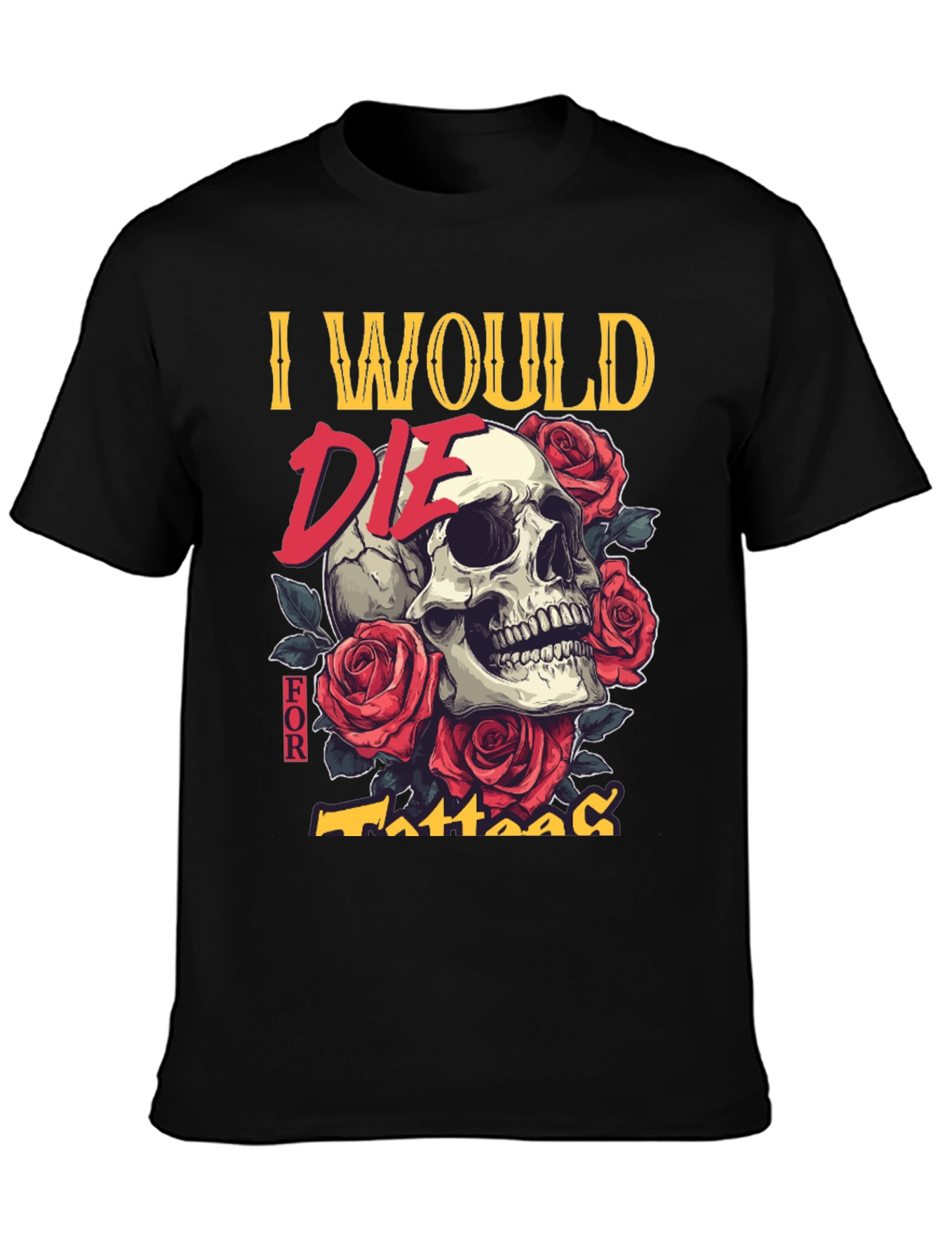 Skull & Roses Tattoo T-Shirt