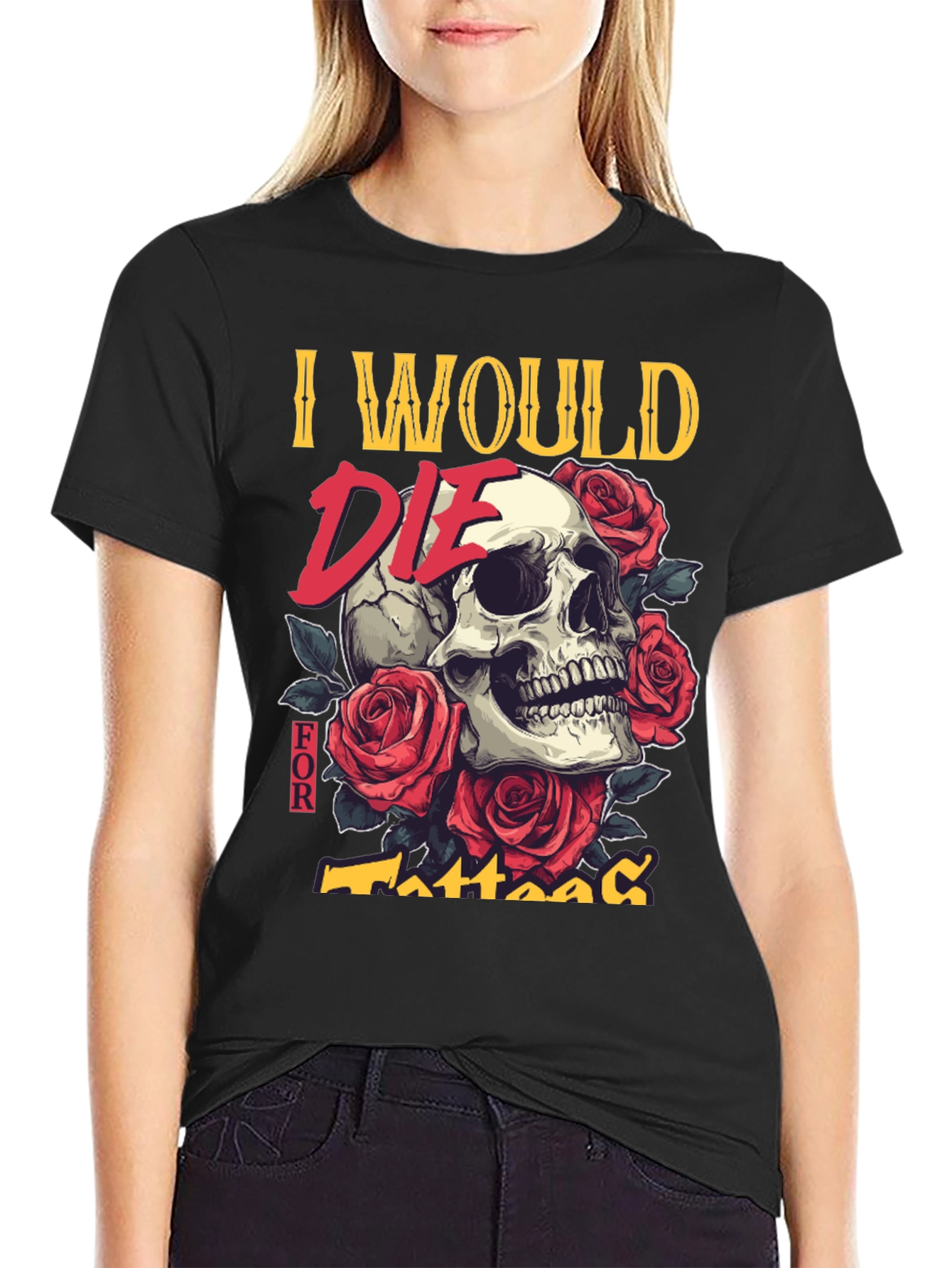 Skull & Roses Tattoo T-Shirt