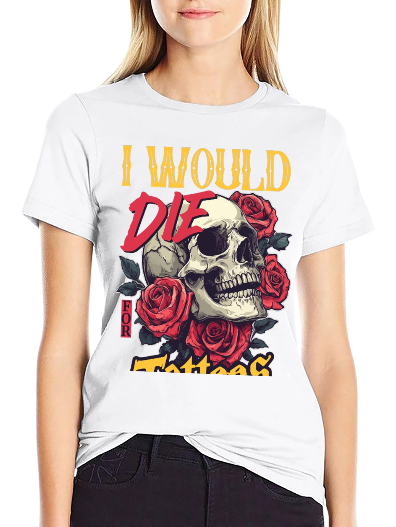 Skull & Roses Tattoo T-Shirt