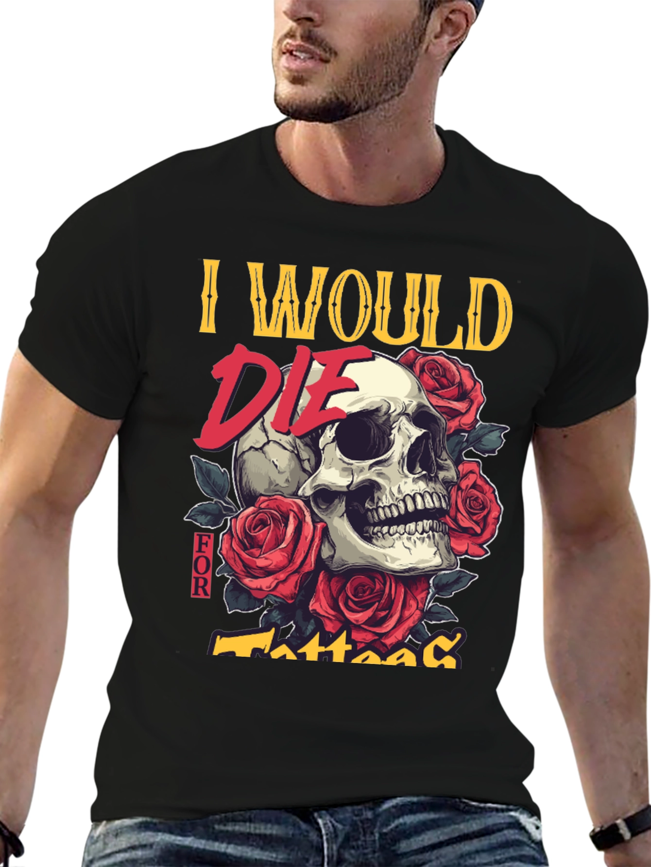 Skull & Roses Tattoo T-Shirt