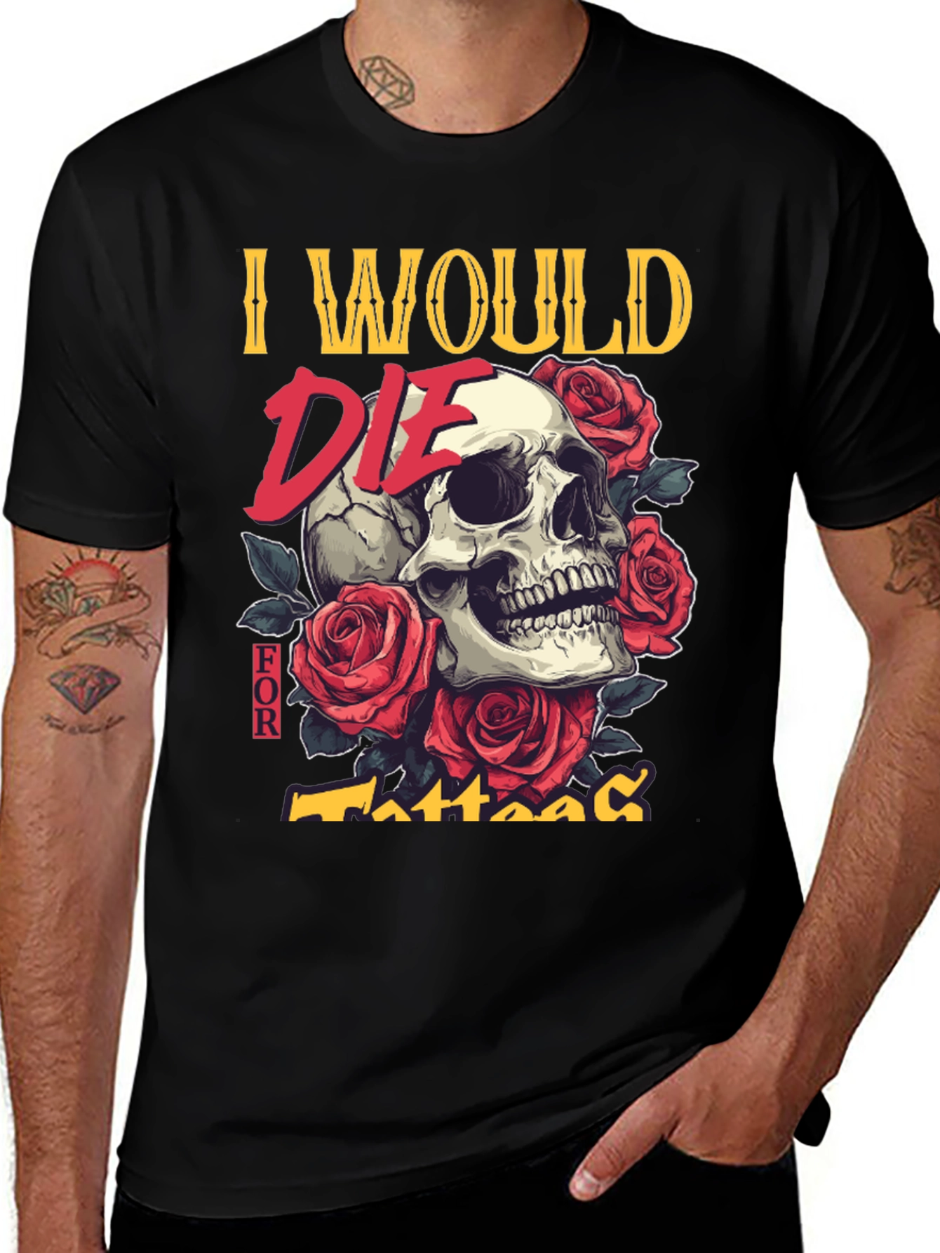 Skull & Roses Tattoo T-Shirt