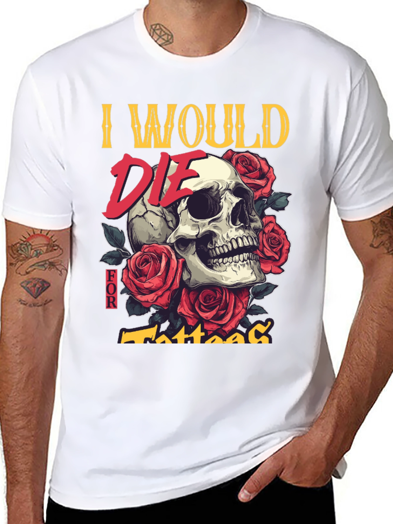 Skull & Roses Tattoo T-Shirt