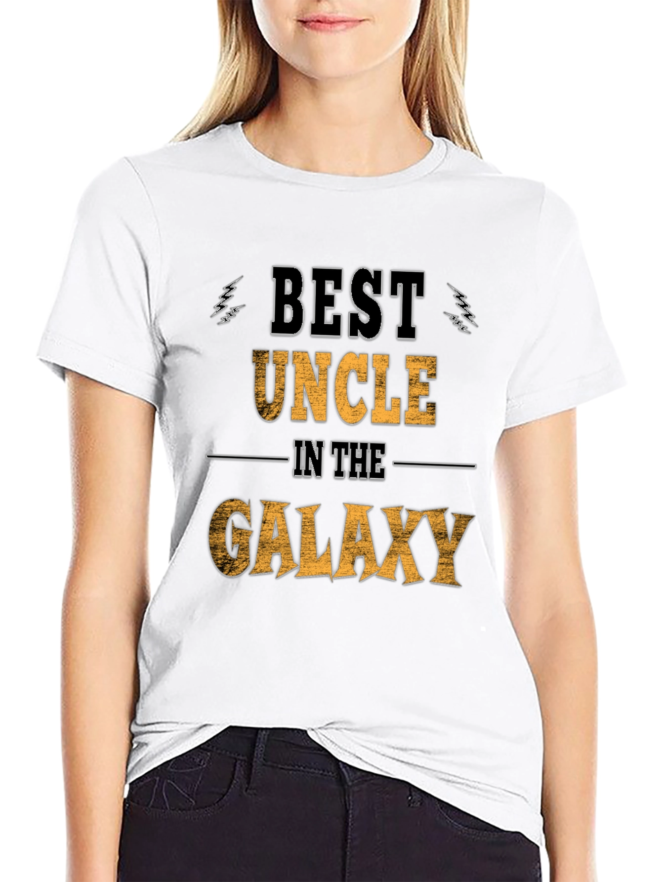Best Uncle in the Galaxy Black Graphic Tee