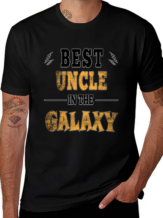 Best Uncle in the Galaxy Black Graphic Tee