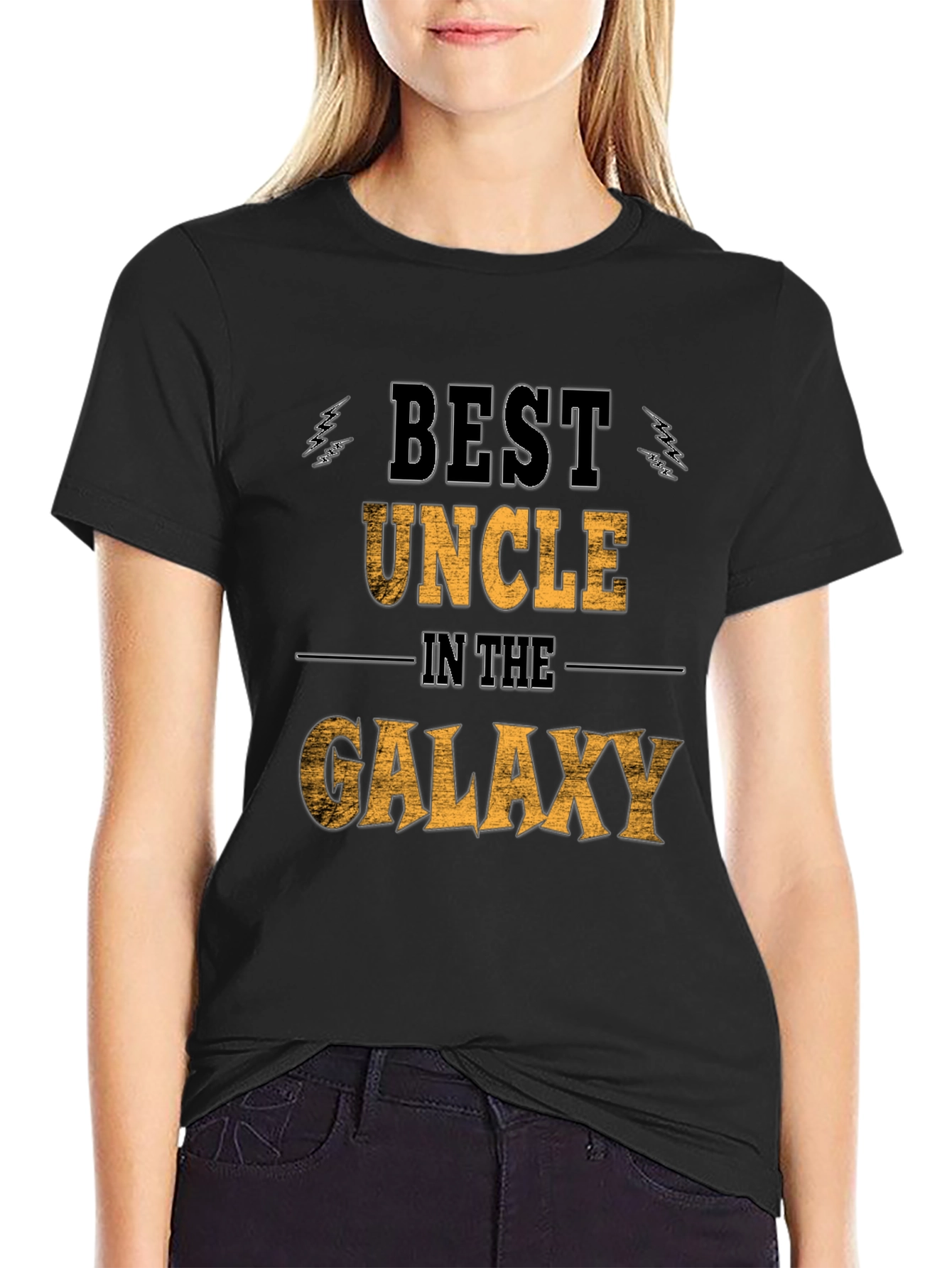 Best Uncle in the Galaxy Black Graphic Tee