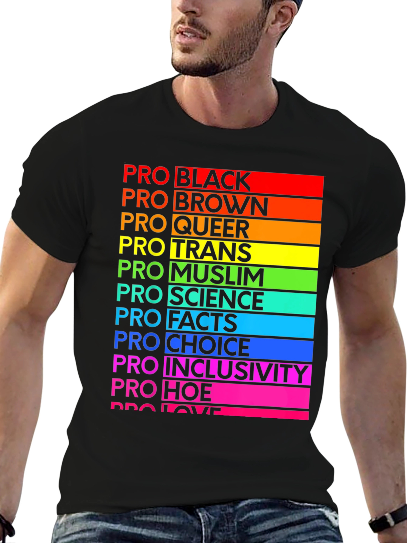 Pro Pride Rainbow T-Shirt - Black