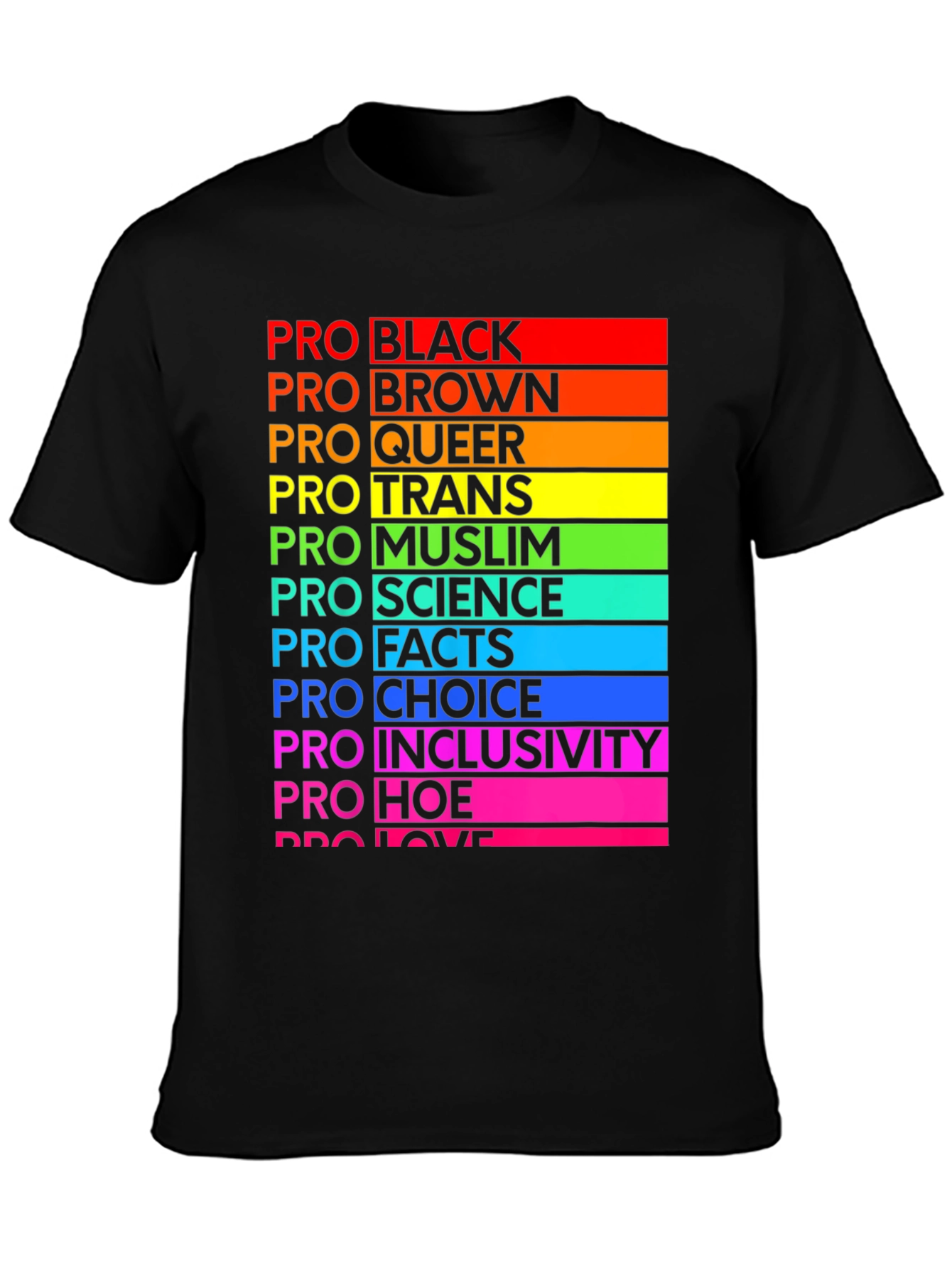 Pro Pride Rainbow T-Shirt - Black