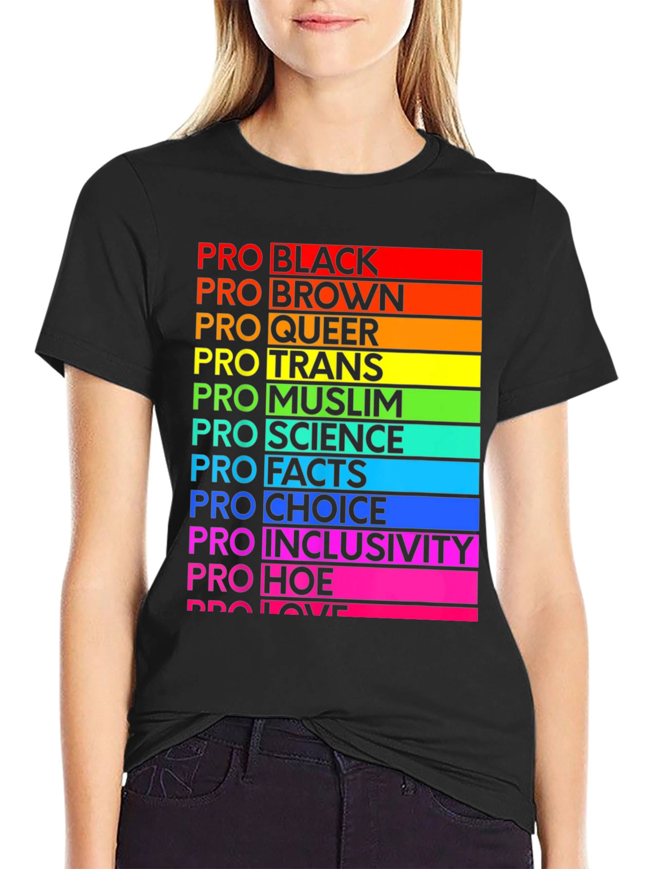 Pro Pride Rainbow T-Shirt - Black