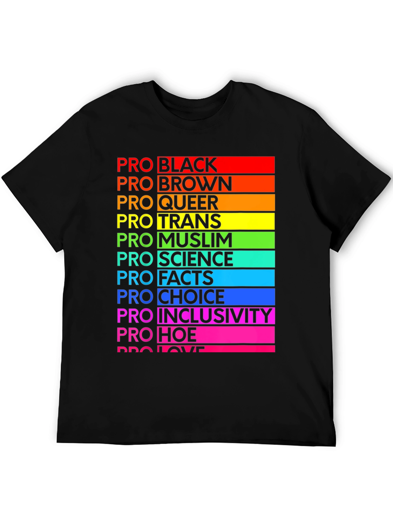 Pro Pride Rainbow T-Shirt - Black
