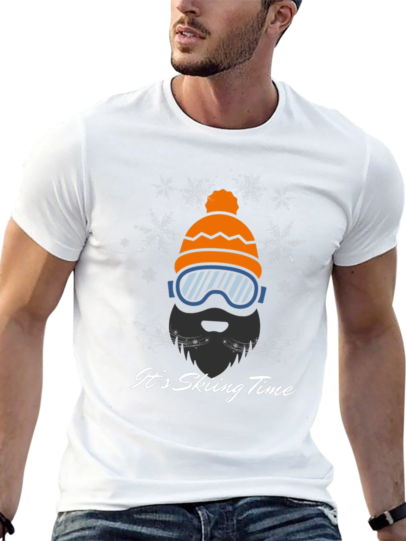 Skiing Time Graphic Tee - Winter Adventure Shirt
