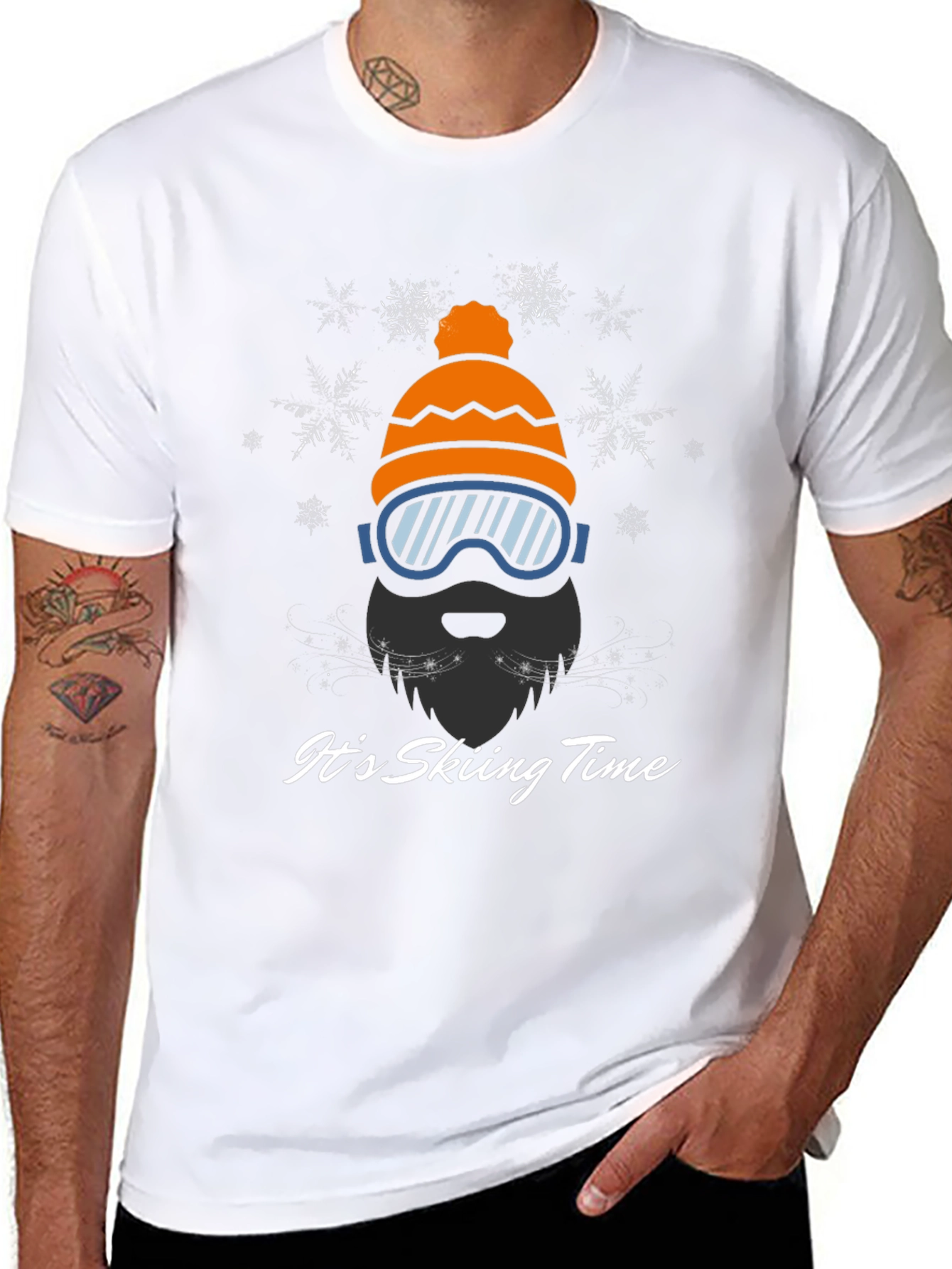 Skiing Time Graphic Tee - Winter Adventure Shirt