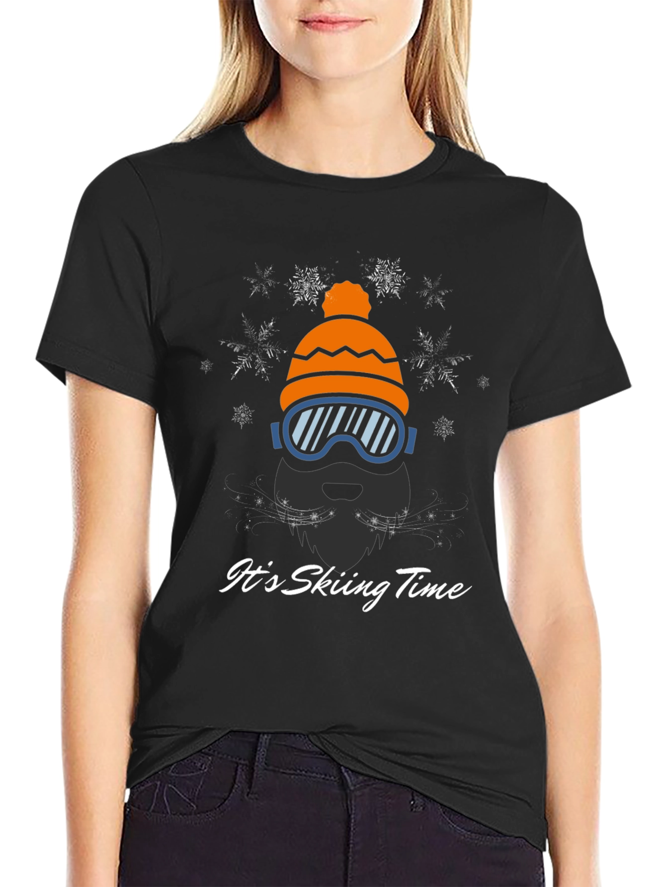 Skiing Time Graphic Tee - Winter Adventure Shirt